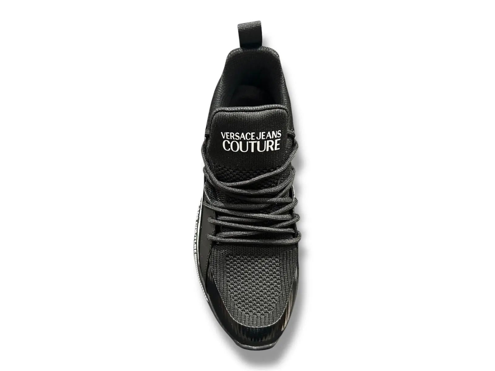 Versace Versace Erkek Yüksek Rahat Tabanlı Logo Desenli Örgü Detaylı Siyah Sneaker 80YA3SA3 ZSE21-899