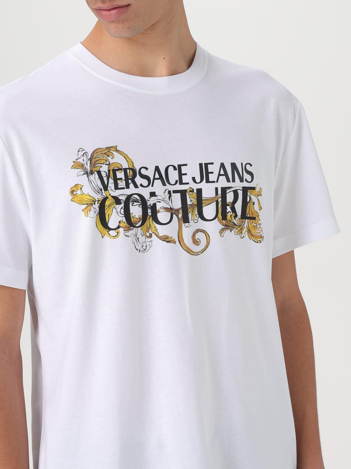 Versace Versace Kadın Bisiklet Yaka Kısa Kol Versace Yazı ve Desenli Beyaz T-Shirt 78GAHC05CJ01C-G03
