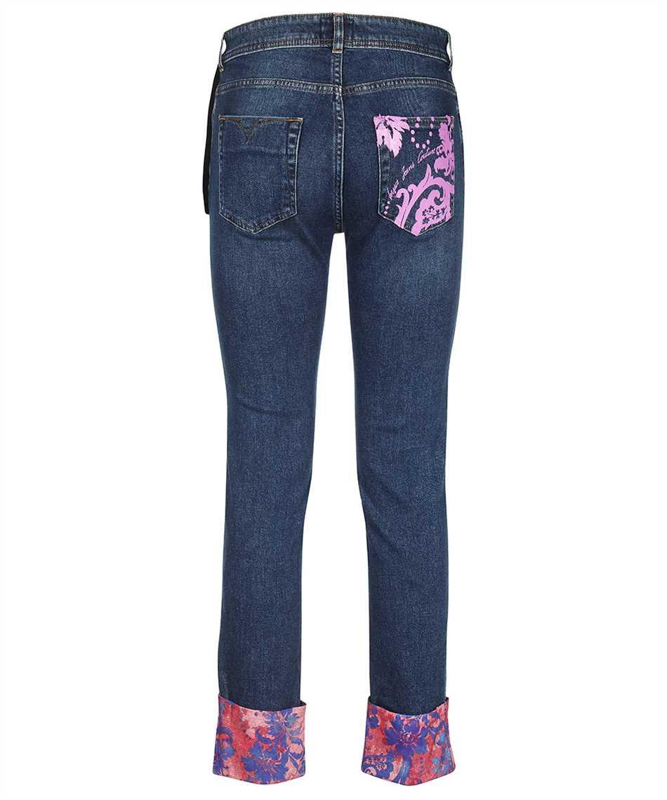 Versace Versace Kadın Cep ve Paça Detaylı Desenli Lacivert Pantolon 73HAB5S5 DW042D08-904