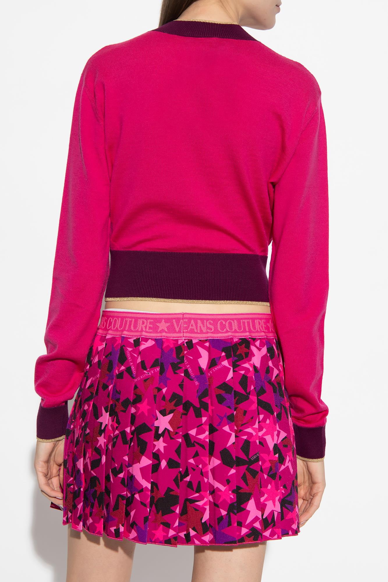 Versace Versace Kadın Logolu Günlük Kullanım Uzun Kollu Pembe Kazak 75HAFM21 CM01A-455