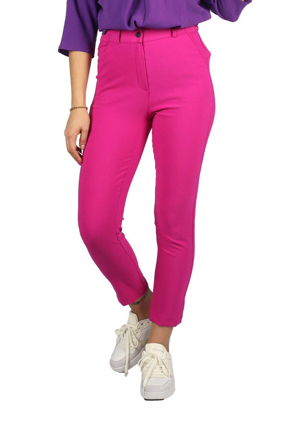 Ysatiss Ysatiss Kadın Yüksek Bel Slim Rahat FUŞYA Pantolon IYS2000123-FUŞYA