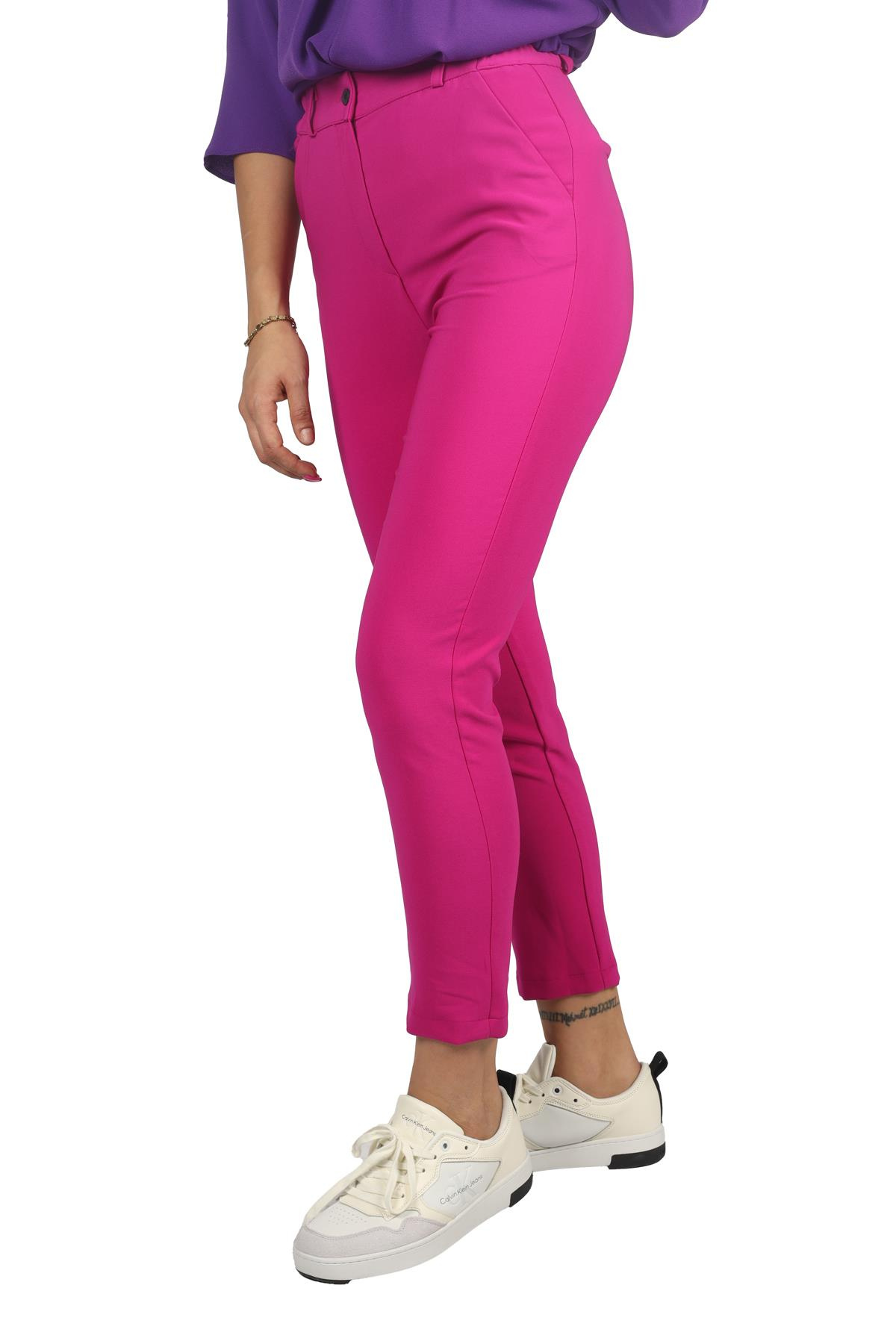 Ysatiss Ysatiss Kadın Yüksek Bel Slim Rahat FUŞYA Pantolon IYS2000123-FUŞYA