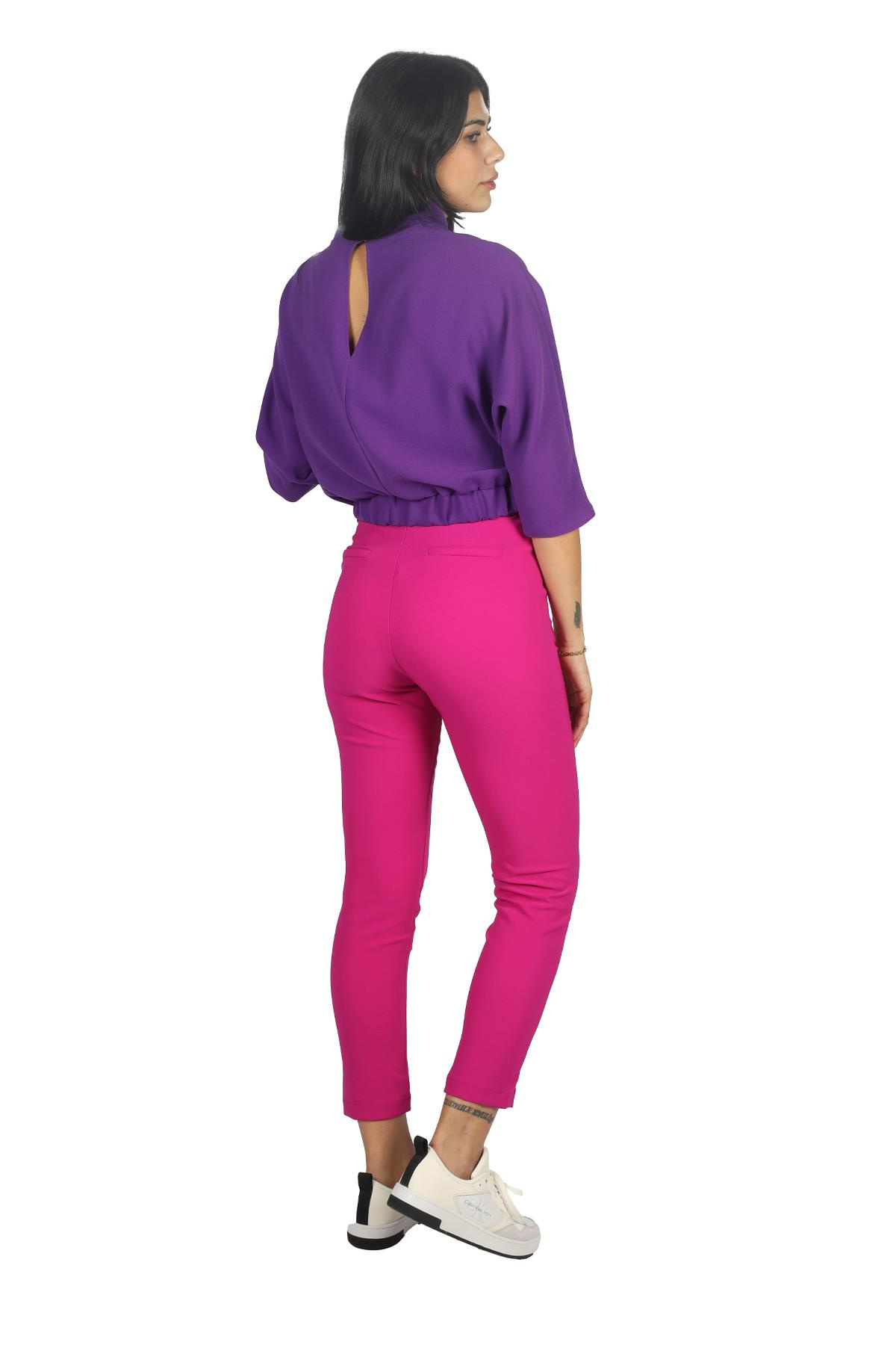 Ysatiss Ysatiss Kadın Yüksek Bel Slim Rahat FUŞYA Pantolon IYS2000123-FUŞYA