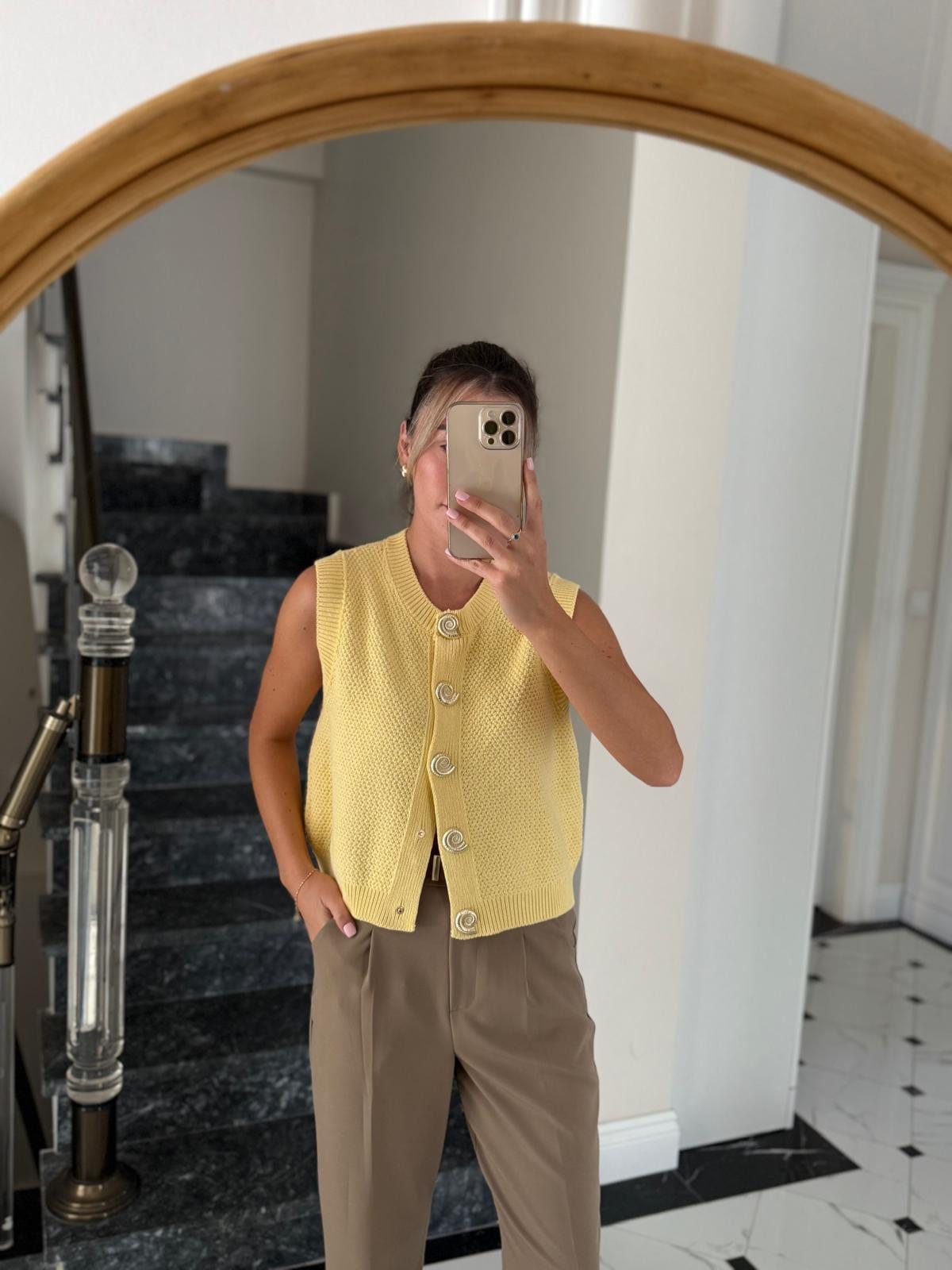 Marine Sarı Triko Yelek