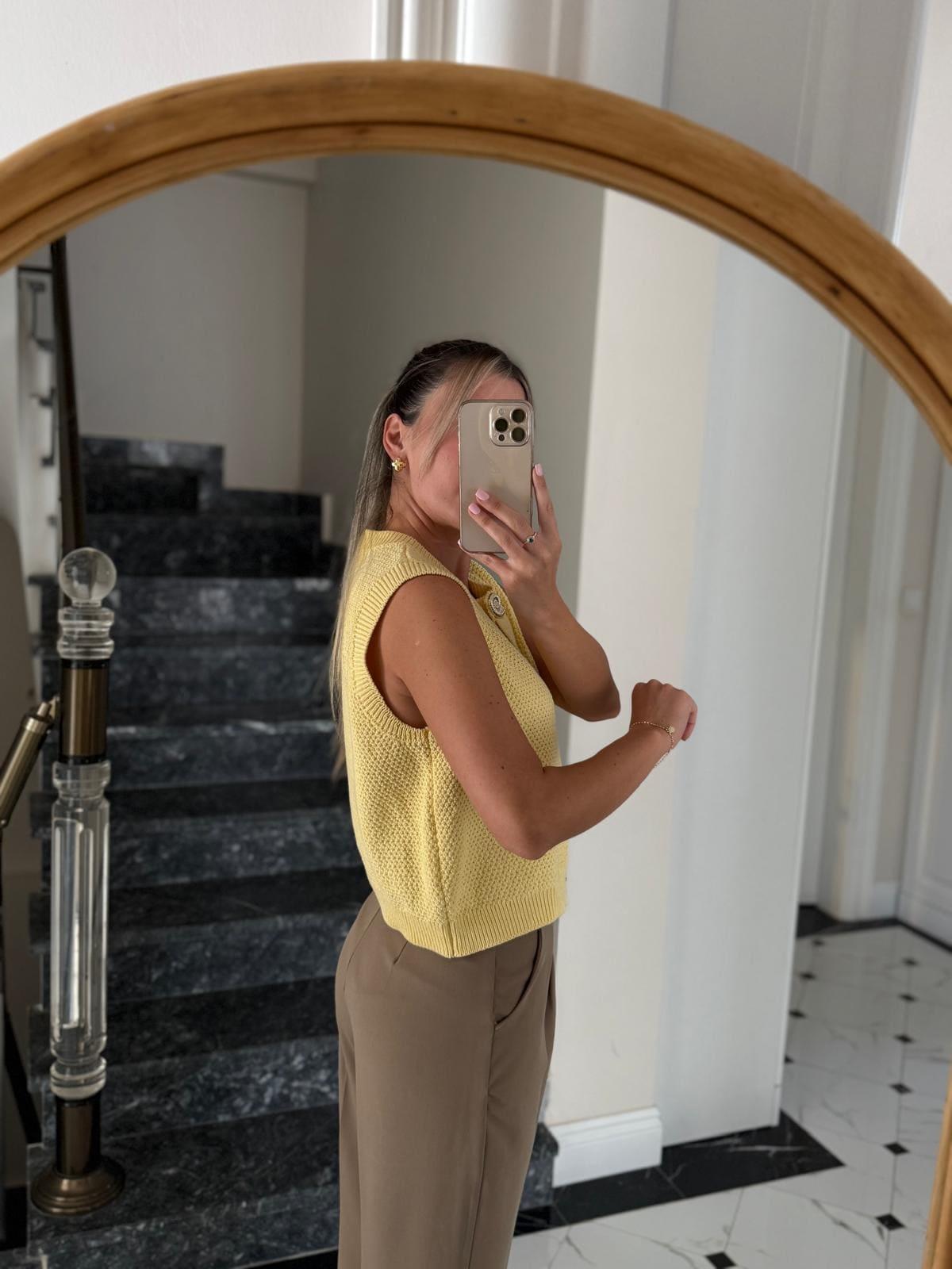 Marine Sarı Triko Yelek