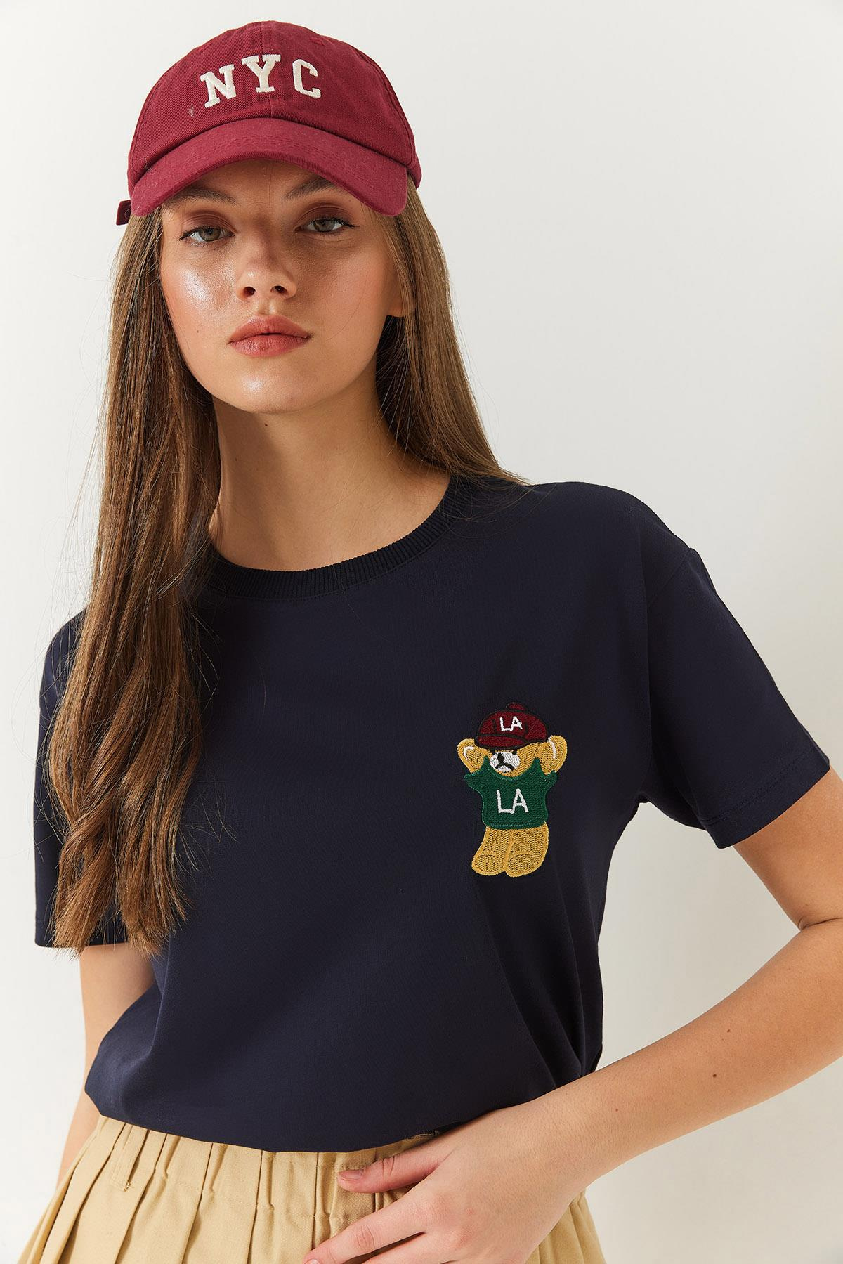 Ayıcık Baskılı Tshirt 60602007 - Lacivert