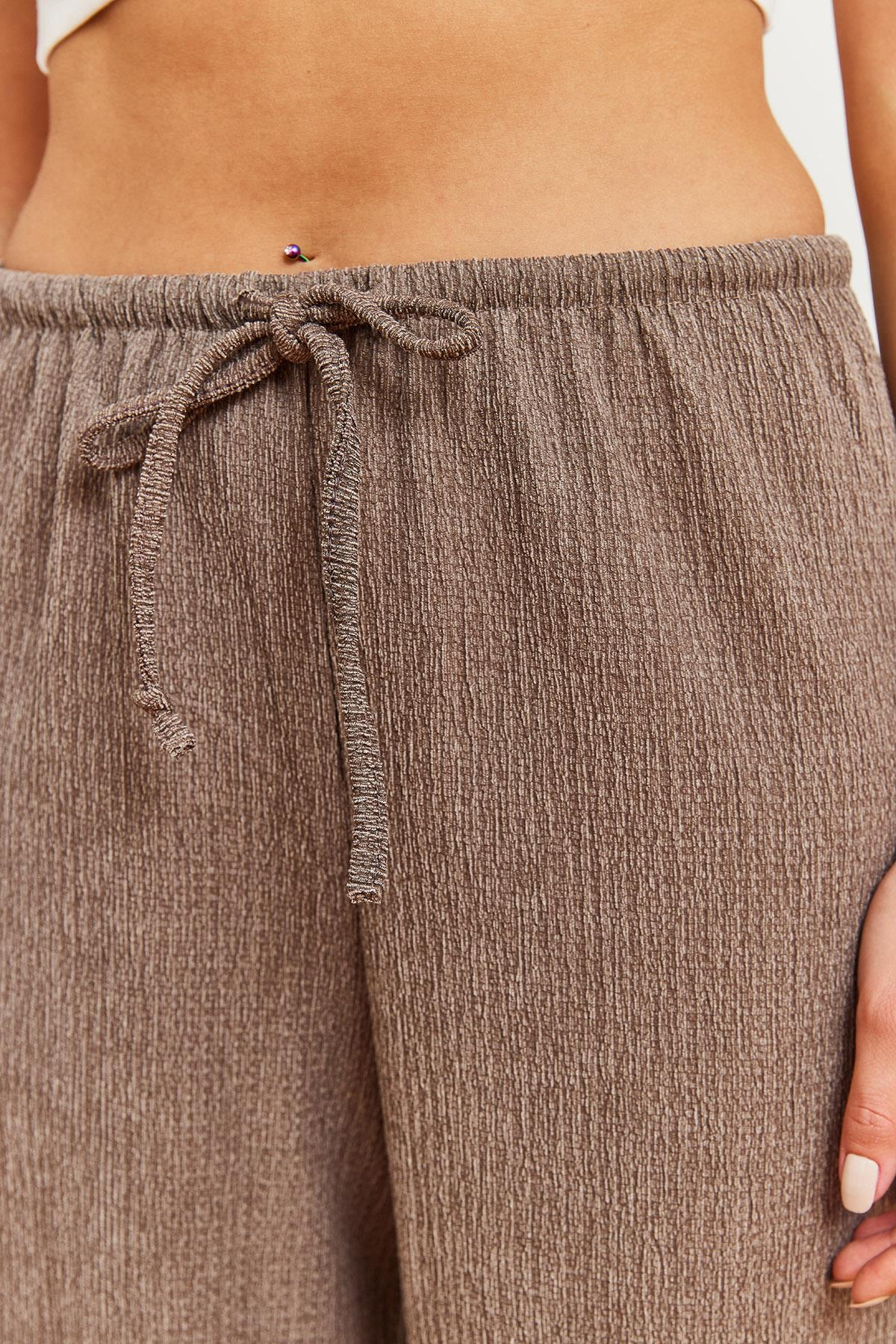 Beli Bağlamalı Rustik Pantolon 60361002 - Taş