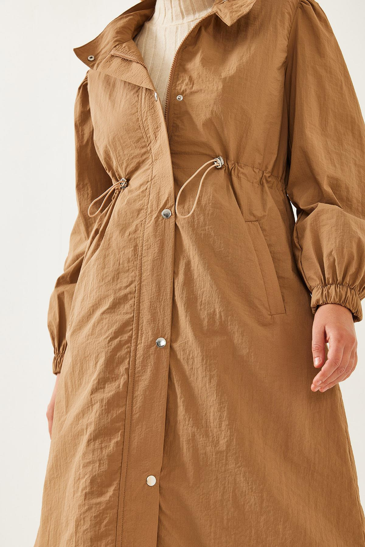 Beli Lastikli Uzun Yağmurluk 5939 60351240 - Camel