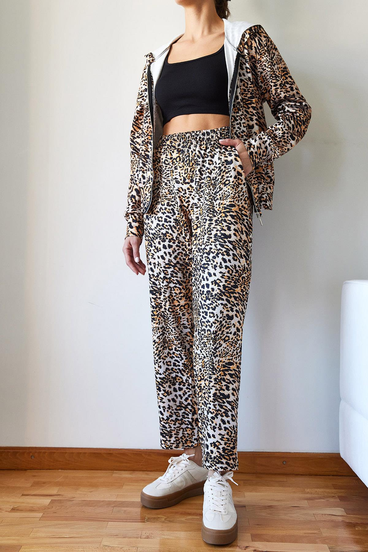 Bianco Lucci Leopar Desenli Alt-Üst Takım MBMS048 60501048 - Kahverengi ALT - ÜST TAKIM modelleri