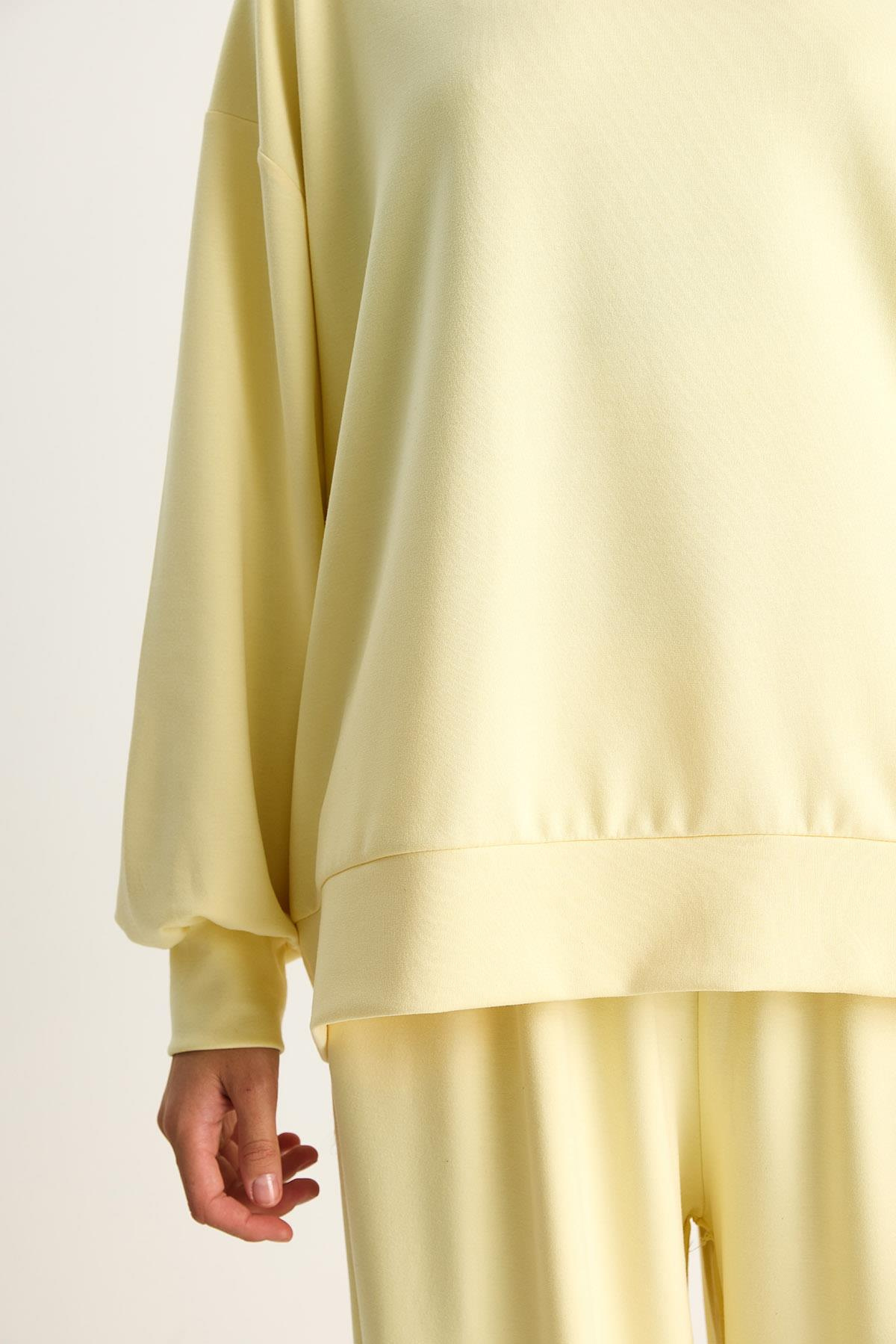 Bisiklet Yaka Oversize Alt-üst Takım 60284065 - Tereyağ ALT - ÜST TAKIM modelleri