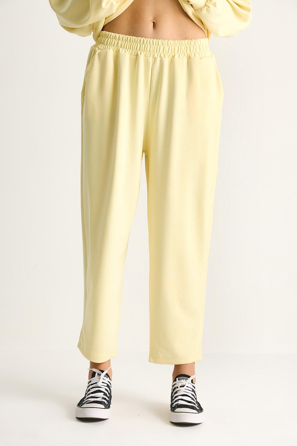 Bisiklet Yaka Oversize Alt-üst Takım 60284065 - Tereyağ ALT - ÜST TAKIM modelleri