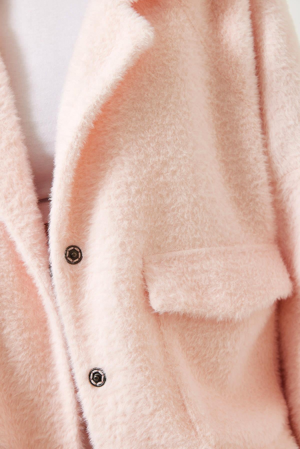 Çift Cepli Oversize Peluş Mont 1611 60261097 - Pembe