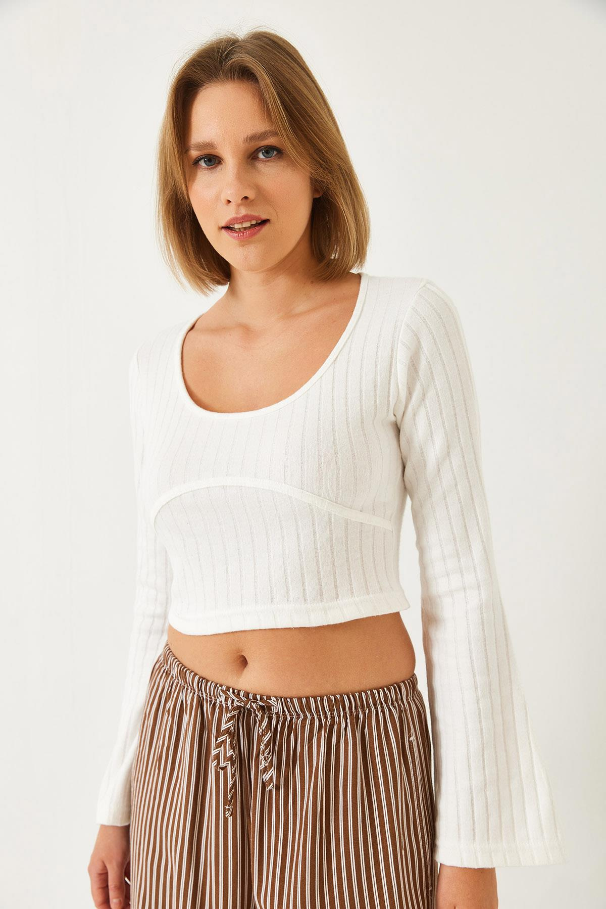 Crop Bluz 60351286 - Beyaz