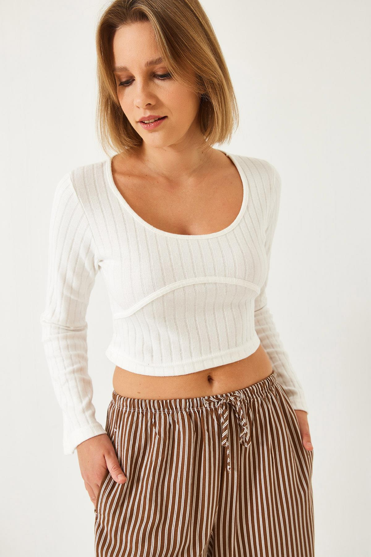 Crop Bluz 60351286 - Beyaz
