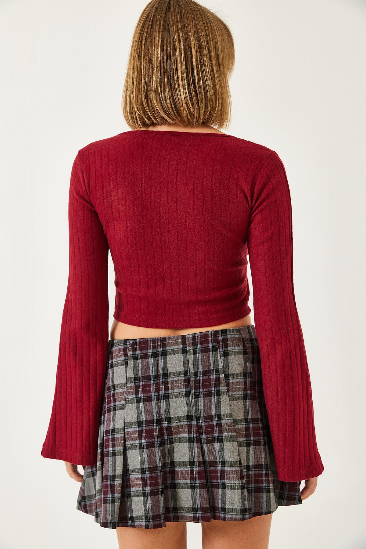 Crop Bluz 60351286 - Bordo