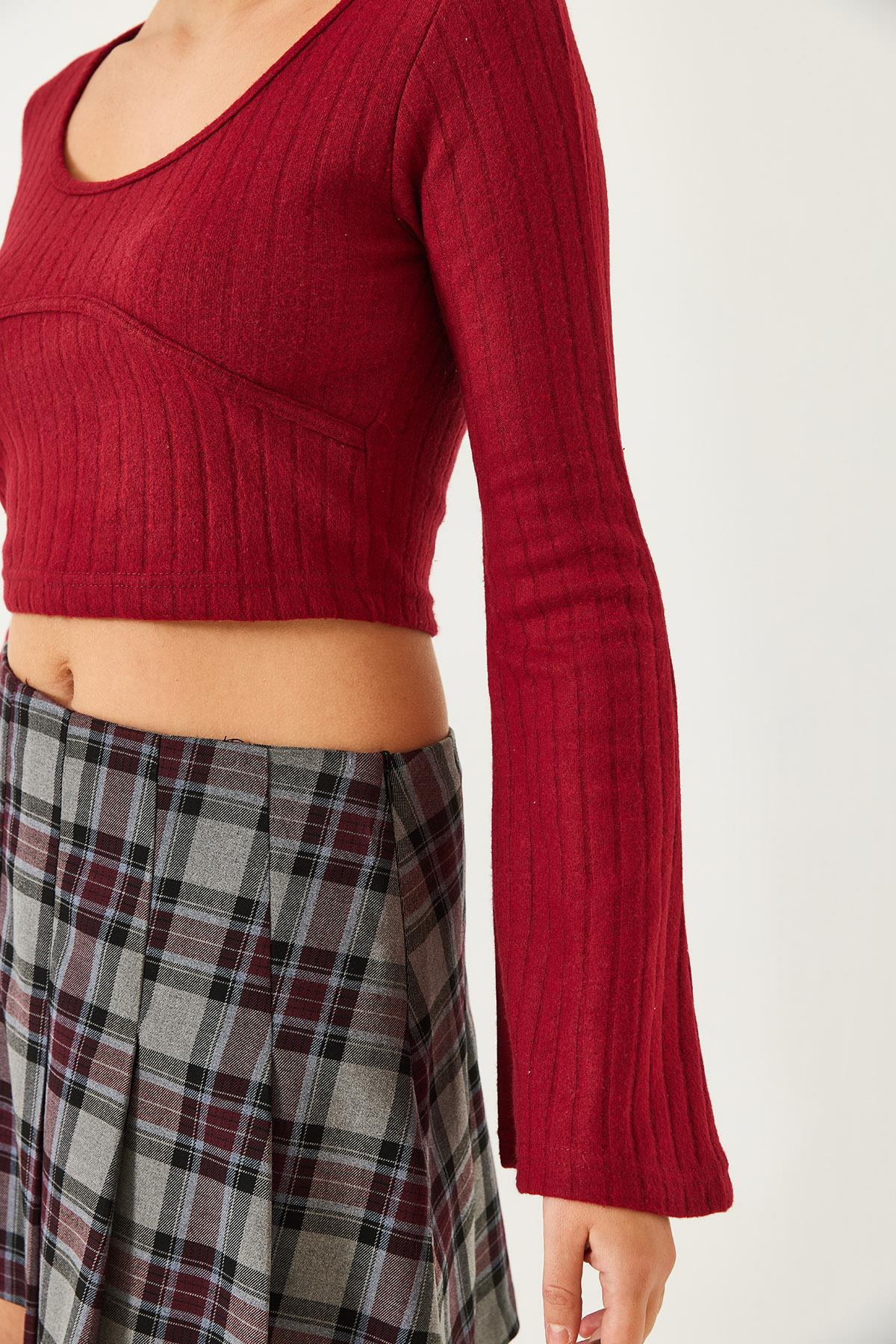 Crop Bluz 60351286 - Bordo