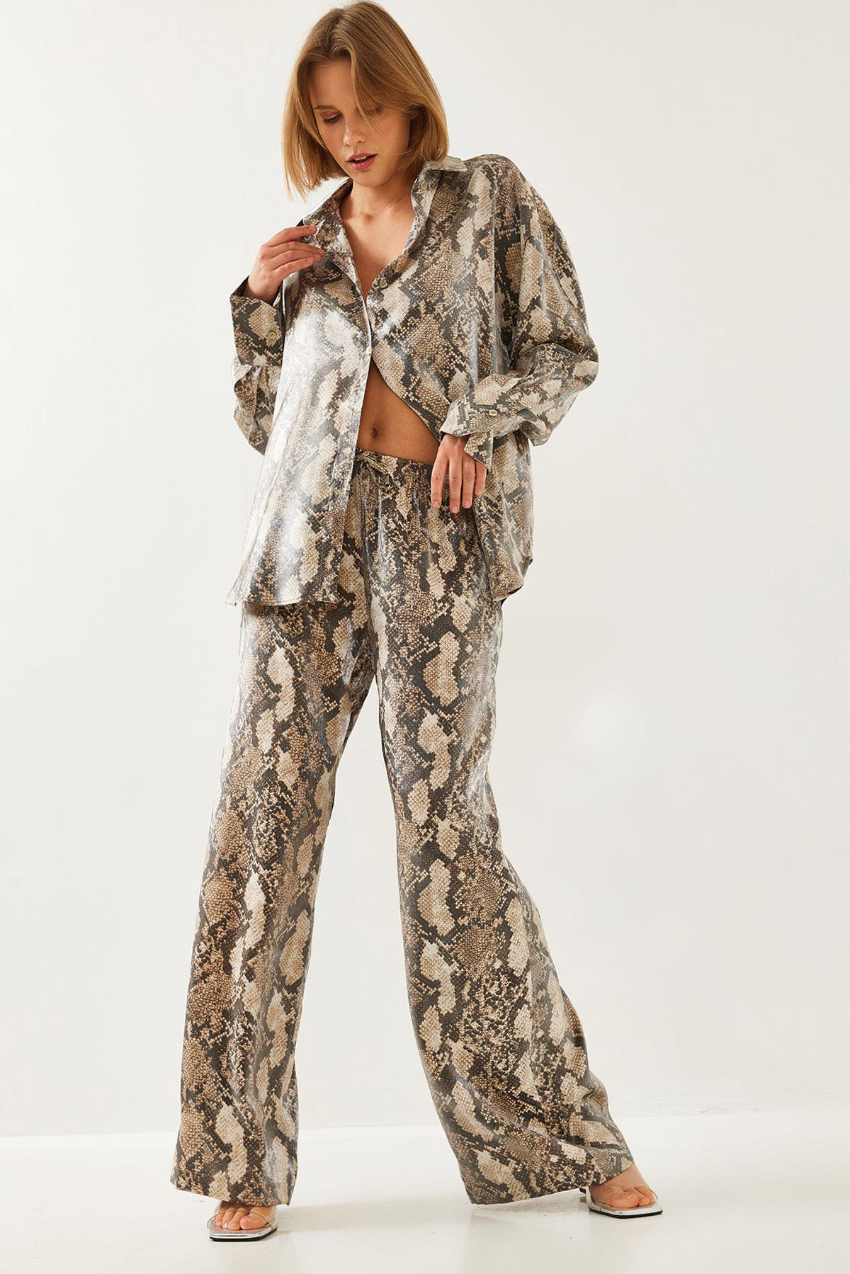 Desenli Alt Üst Takım 60351239 - Camel