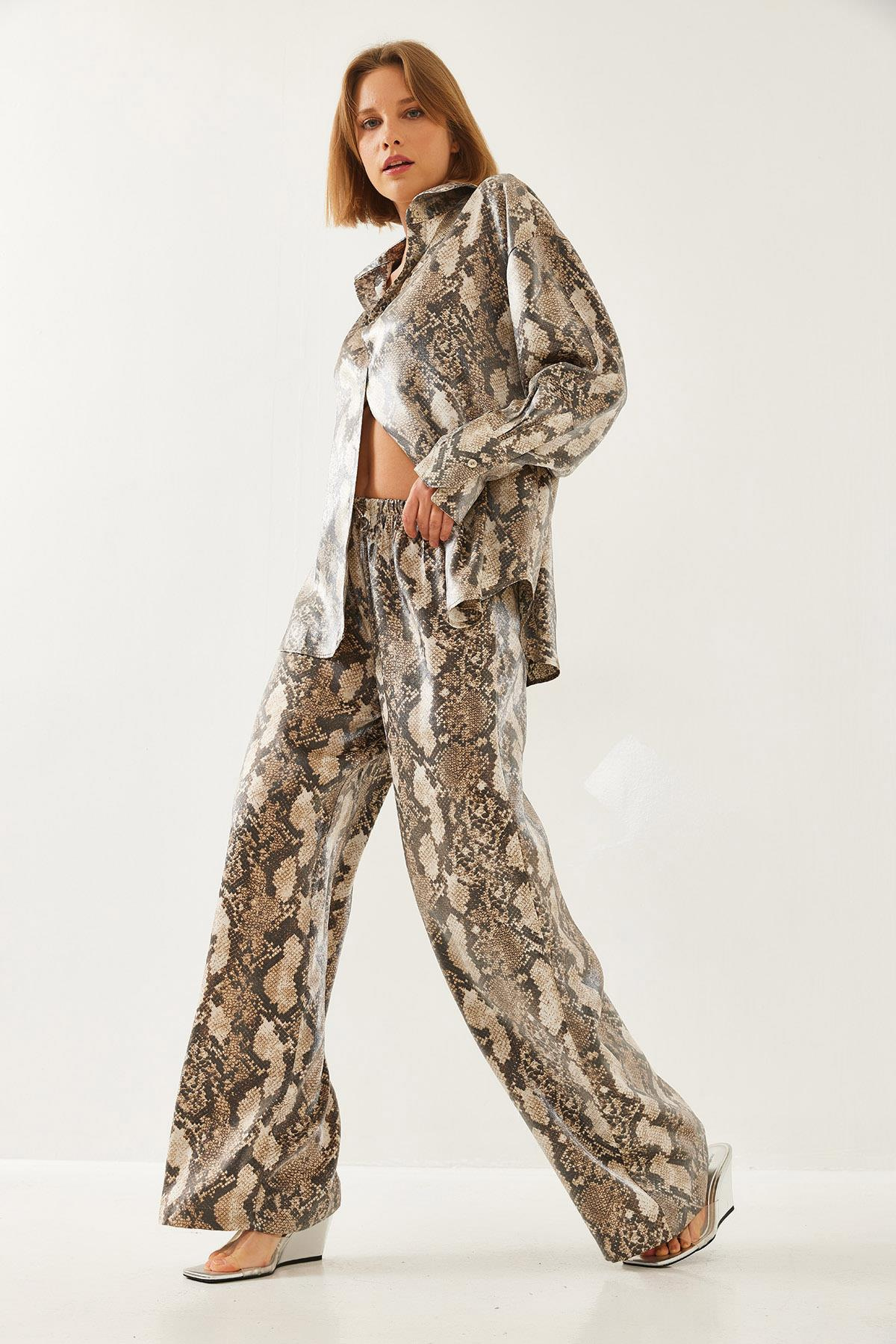 Desenli Alt Üst Takım 60351239 - Camel