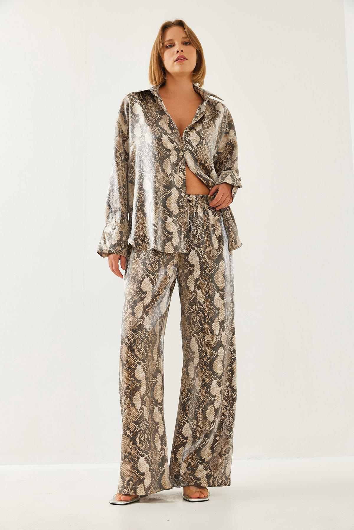 Desenli Alt Üst Takım 60351239 - Camel