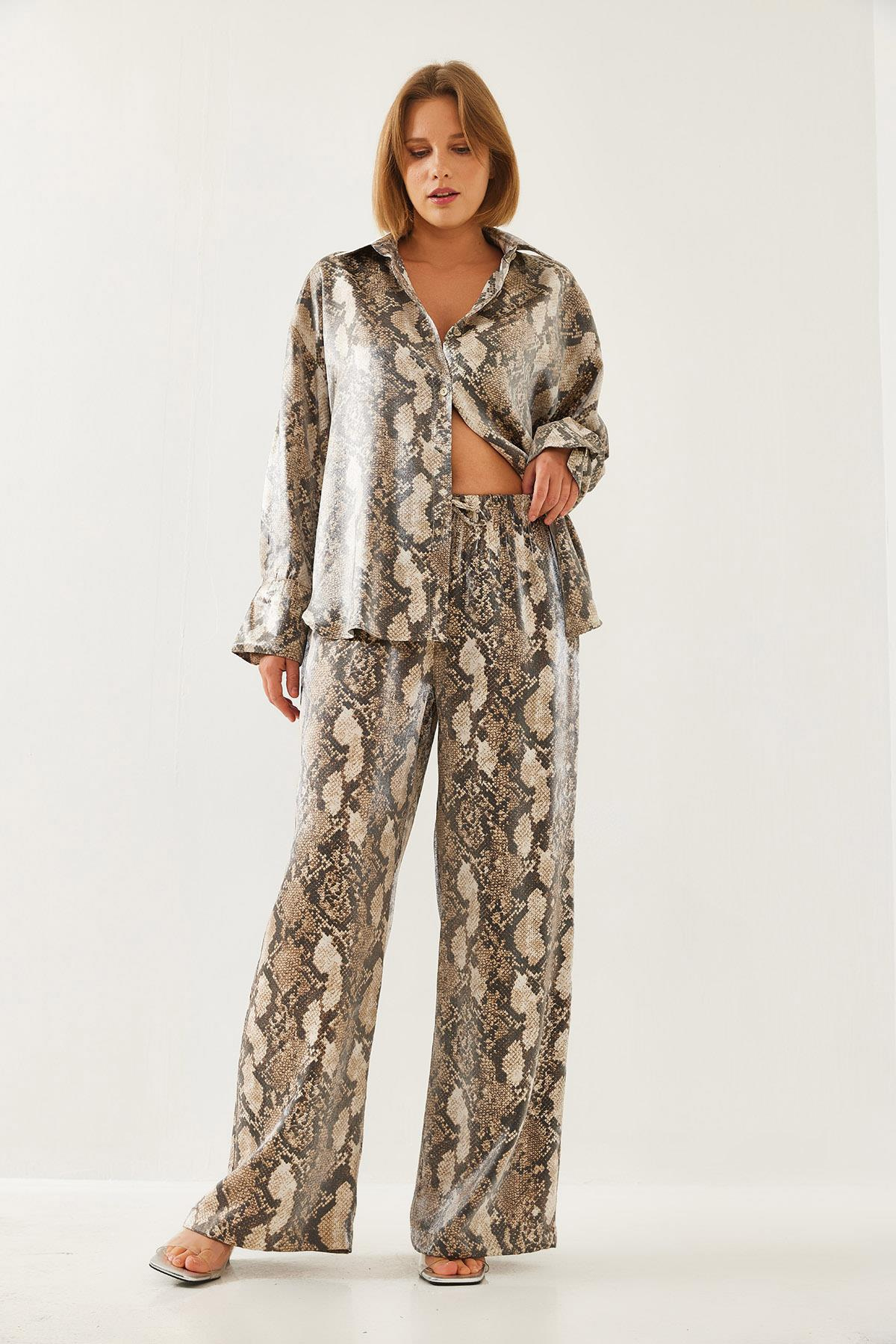 Desenli Alt Üst Takım 60351239 - Camel