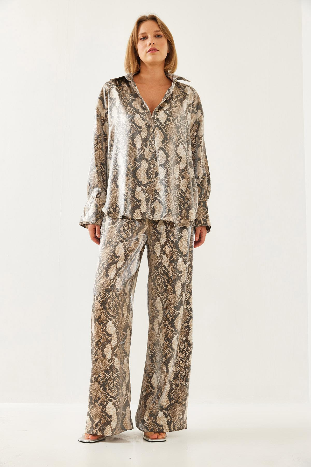 Desenli Alt Üst Takım 60351239 - Camel