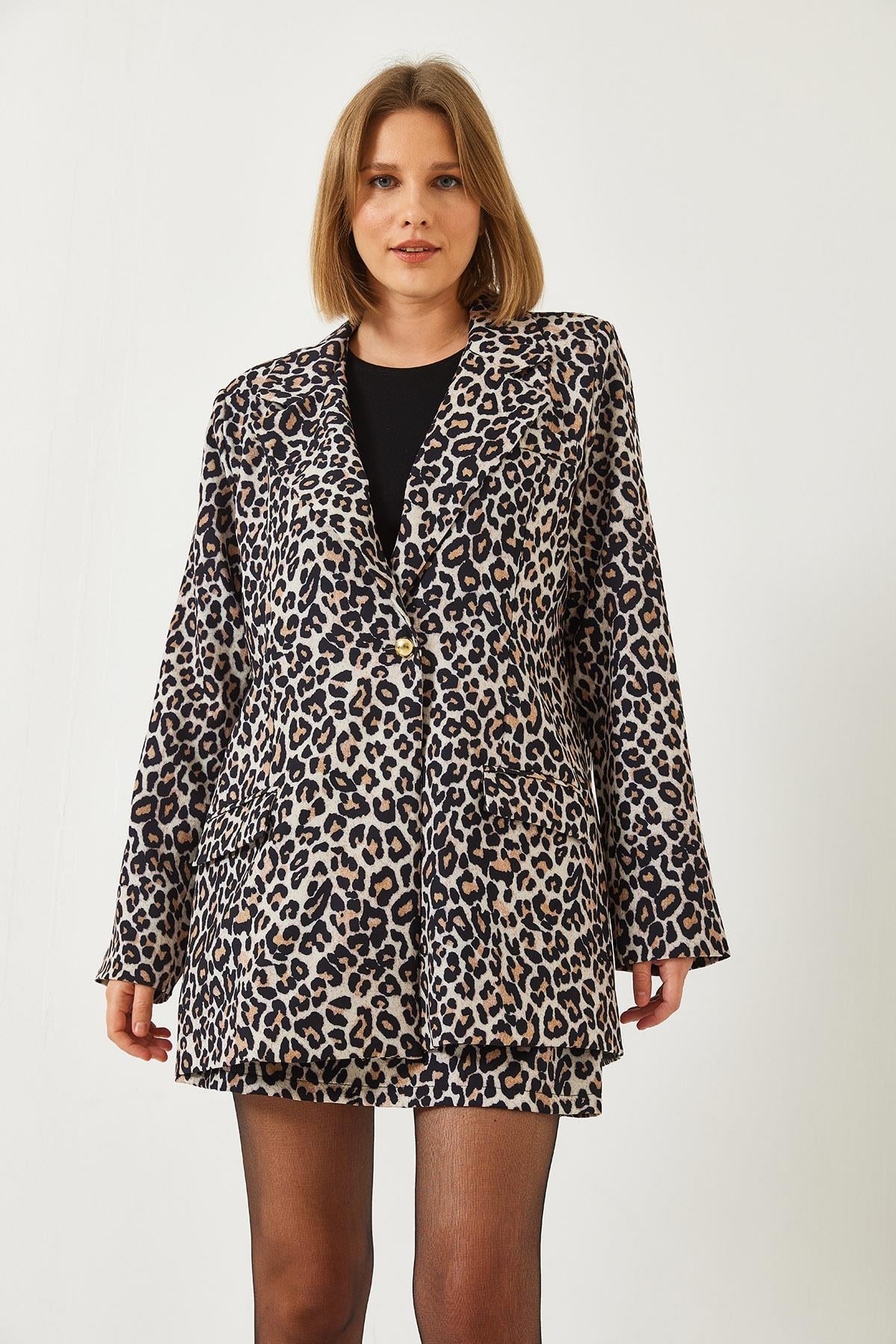 Etekli Ceketli Alt Üst Takım MBMS055 60501055 - Leopar
