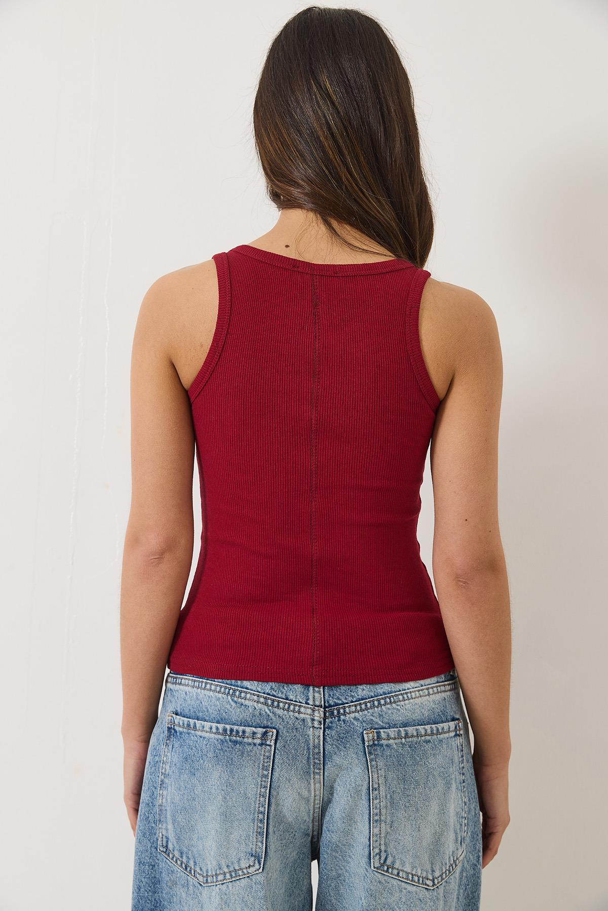 Fitilli Görünümlü Kalın Askılı Kaşkorse Basic Atlet 60602042 - Bordo