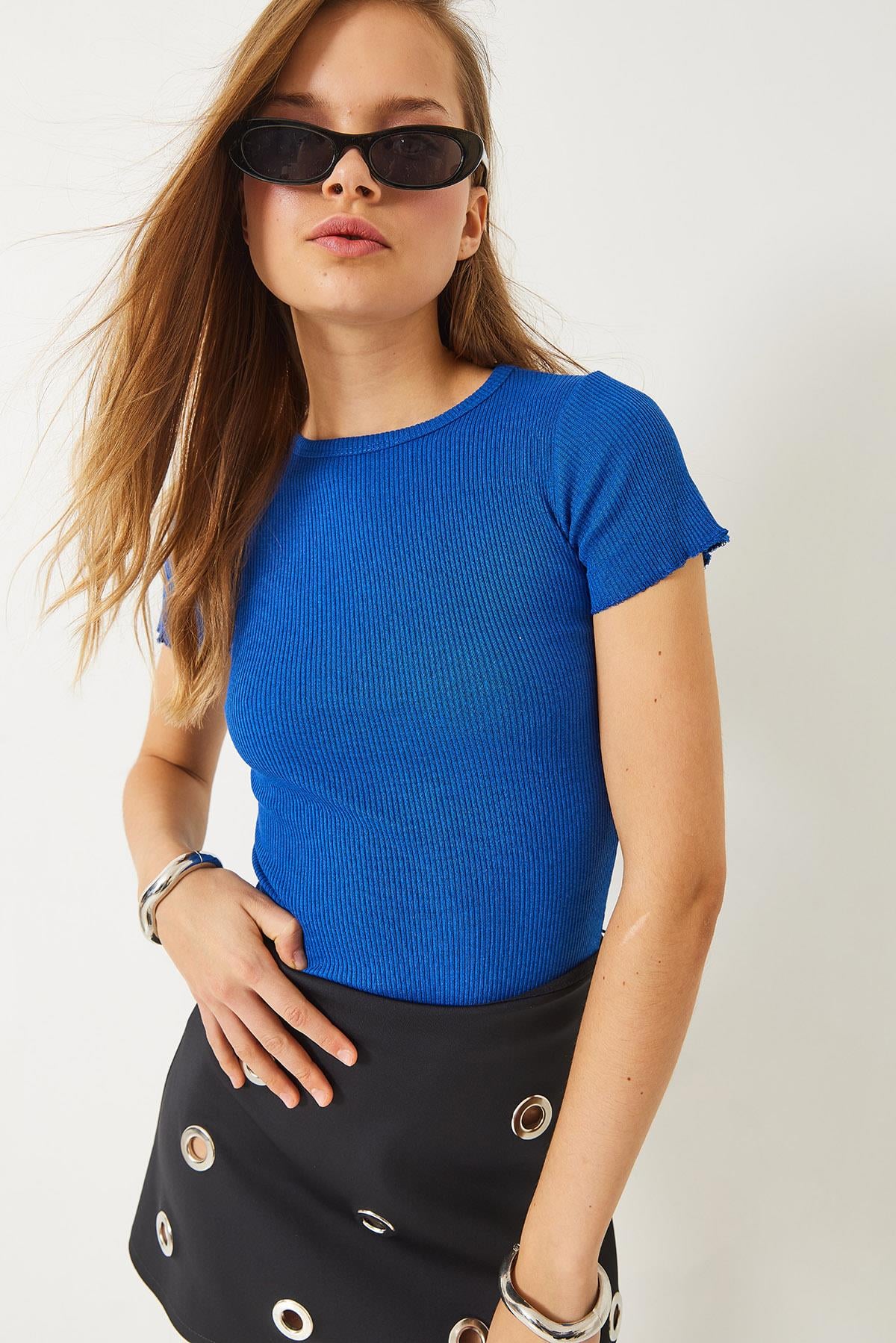 Fitilli Kaşkorse Basic T-Shirt 60261476 - Saks