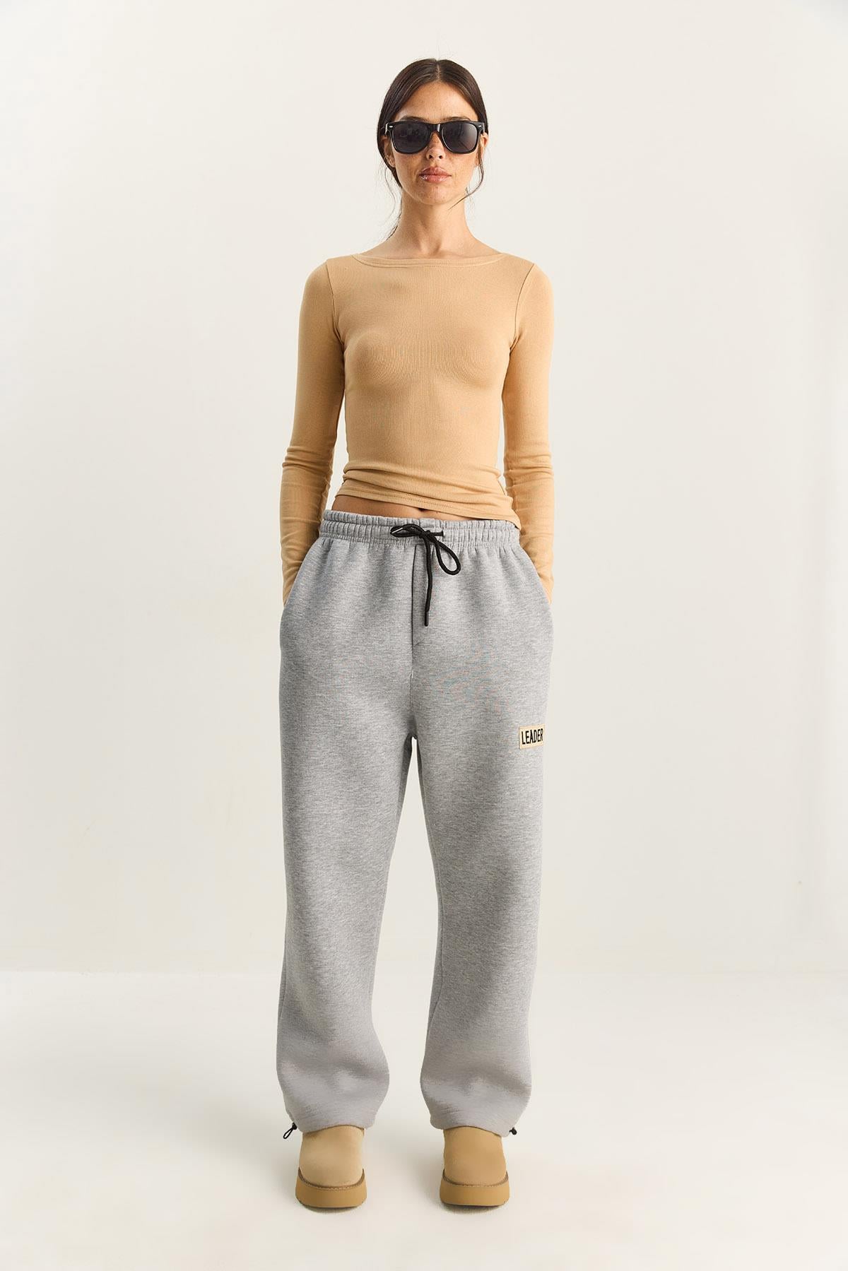 Kadın Basic Jogger Relaxed Polarlı Eşofman Altı 60283860 - Gri Melanj EŞOFMAN ALTI modelleri