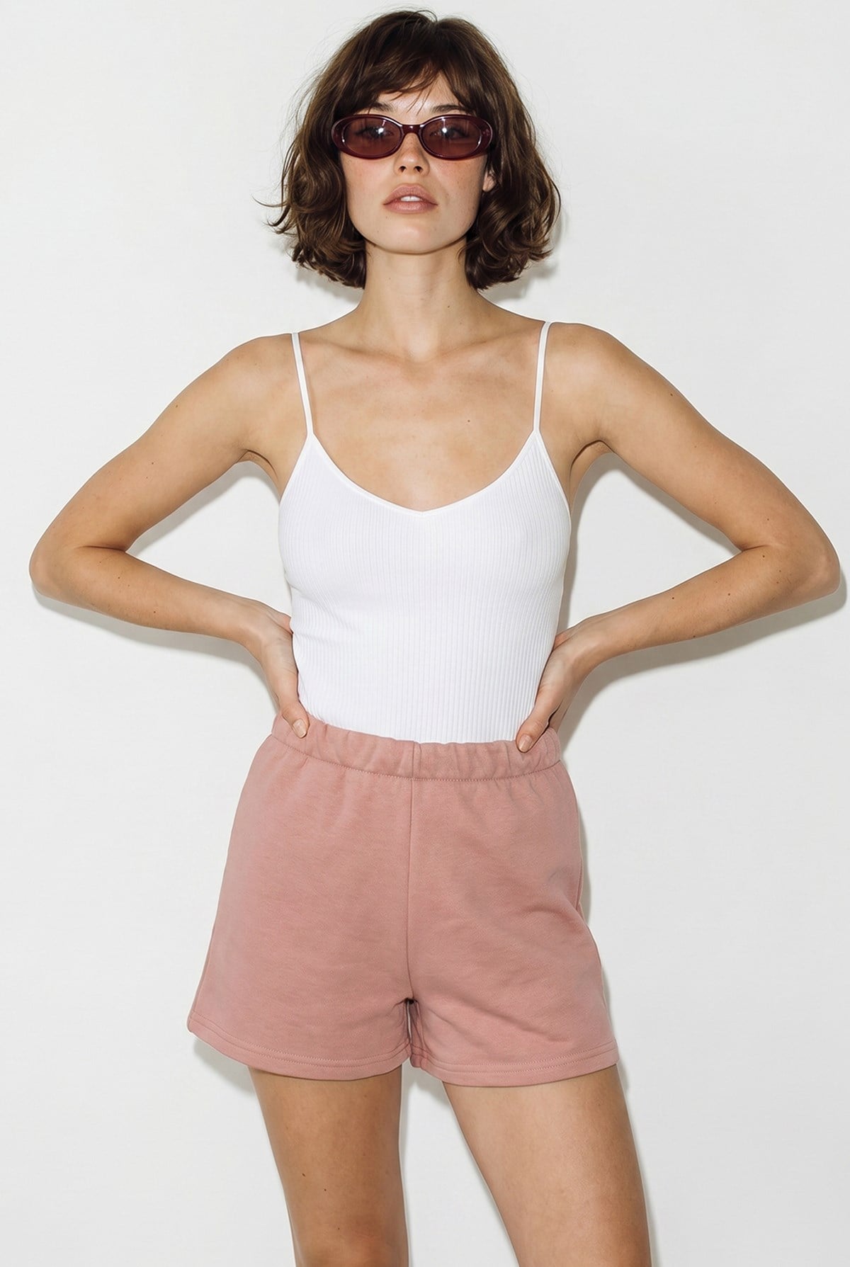 Kadın Beli Lastikli Yüksek Bel Basic Mini Şort 60286330 - Soft Pudra ŞORT & BERMUDA modelleri