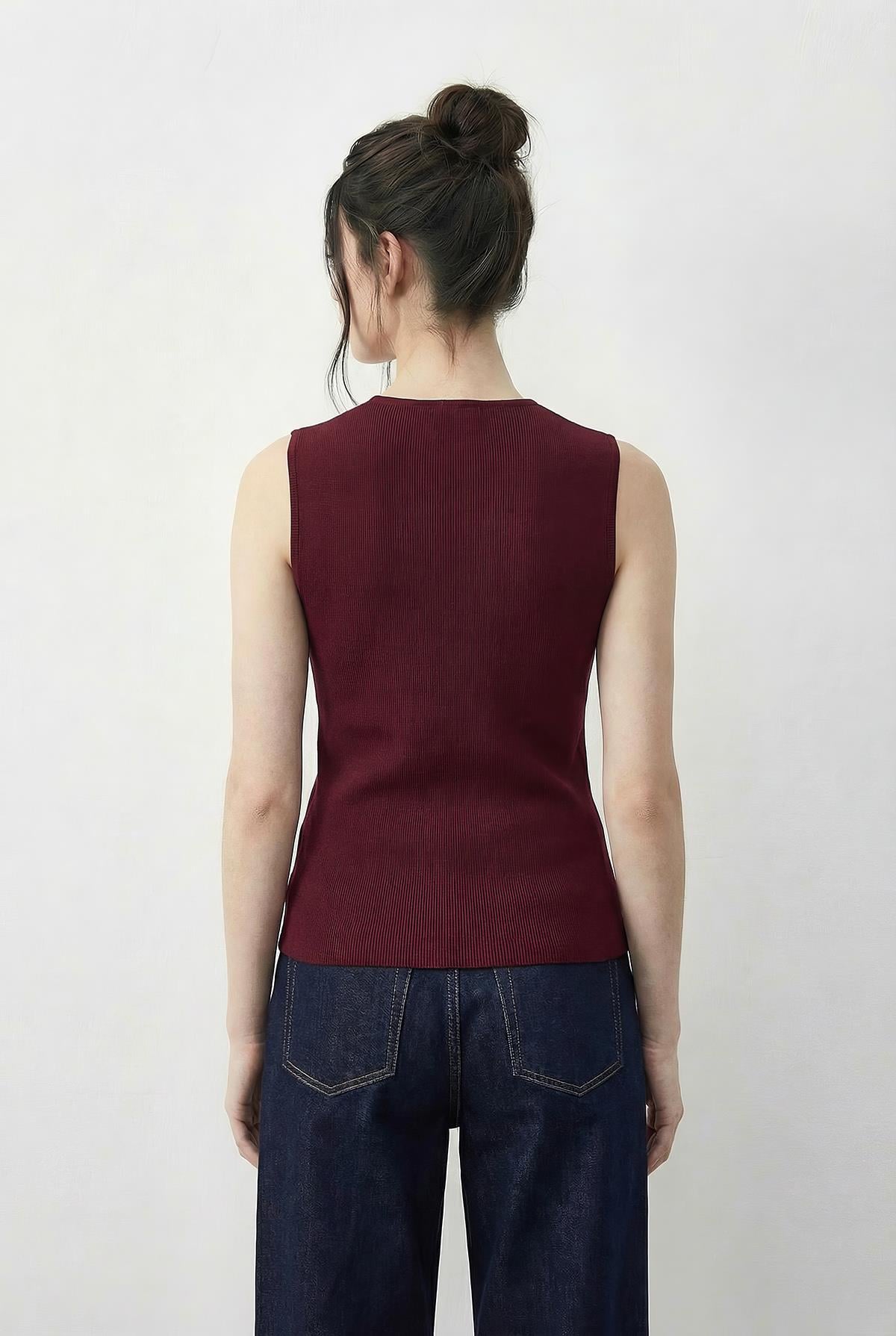 Kadın Kruvaze Yaka Gold Toka Detaylı Bluz 2303 60283993 - Bordo BLUZ modelleri
