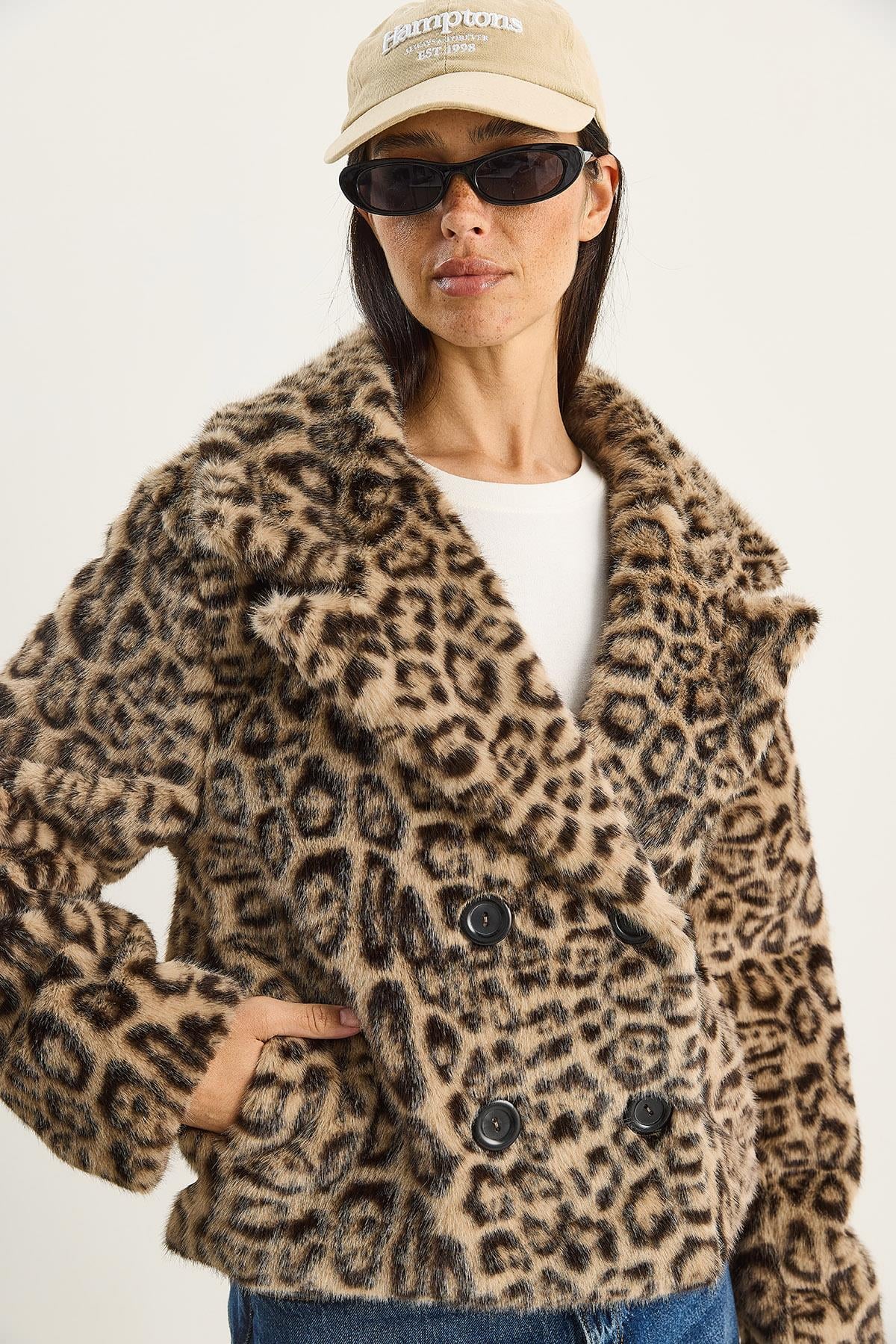 Kadın Leopar Desenli Cep Detaylı Astarlı Suni Kürk 6962 60283772 - Bej DIŞ GİYİM modelleri