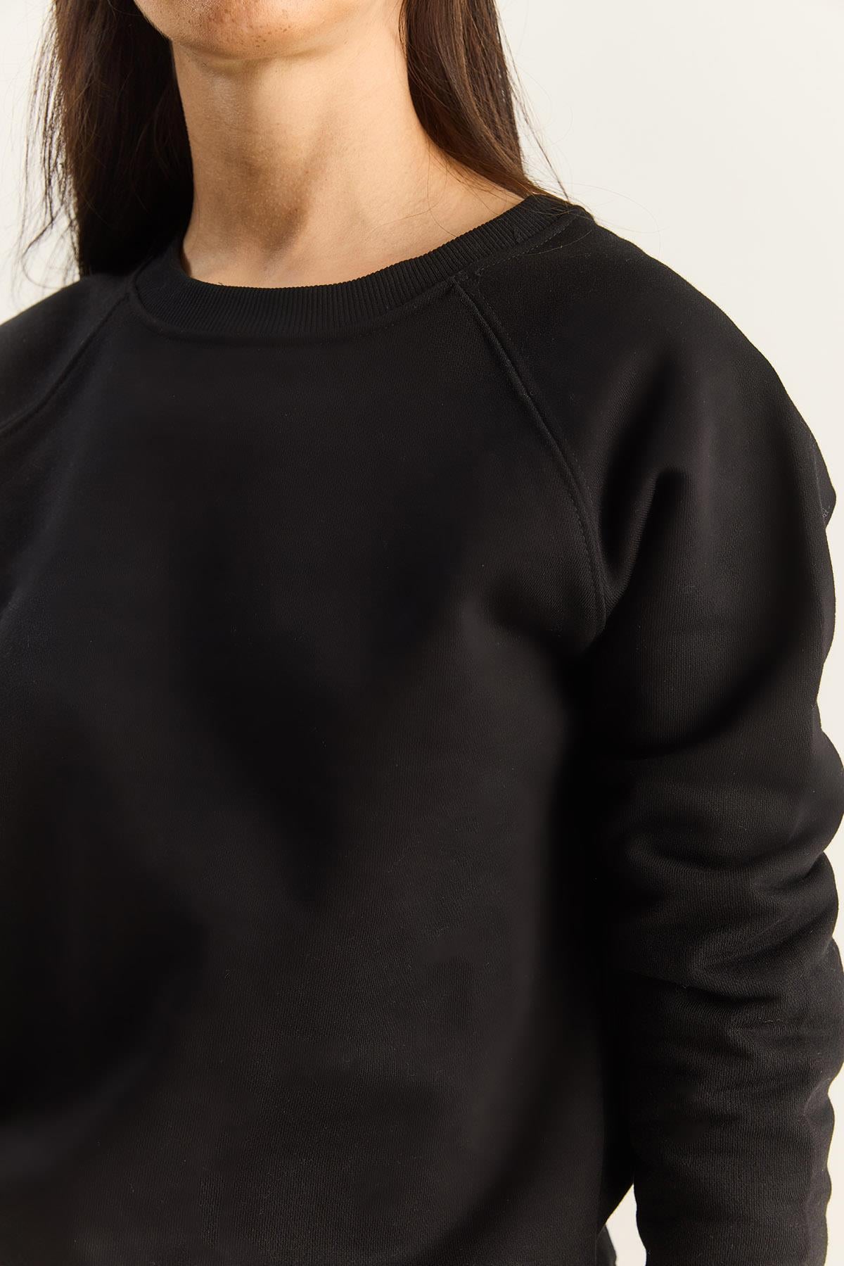 Kadın Reglan Kol Oversize Sweatshirt 60283859 - Siyah SWEATSHİRT modelleri