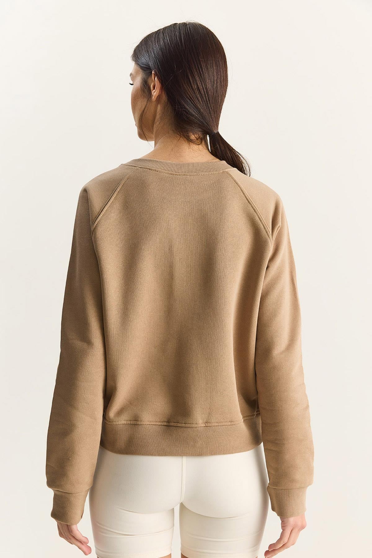 Kadın Reglan Kol Oversize Sweatshirt 60283859 - Vizon SWEATSHİRT modelleri