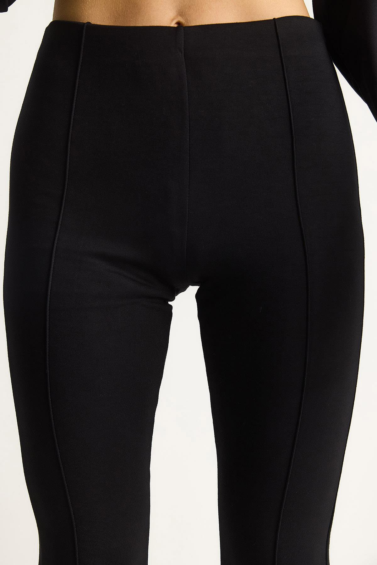 Kadın Yumuşak Dokulu Bisiklet Yaka Oversize Sweat Pantolon Viskon Dalgıç Takım 6819 60283531 - Siyah ALT - ÜST TAKIM modelleri