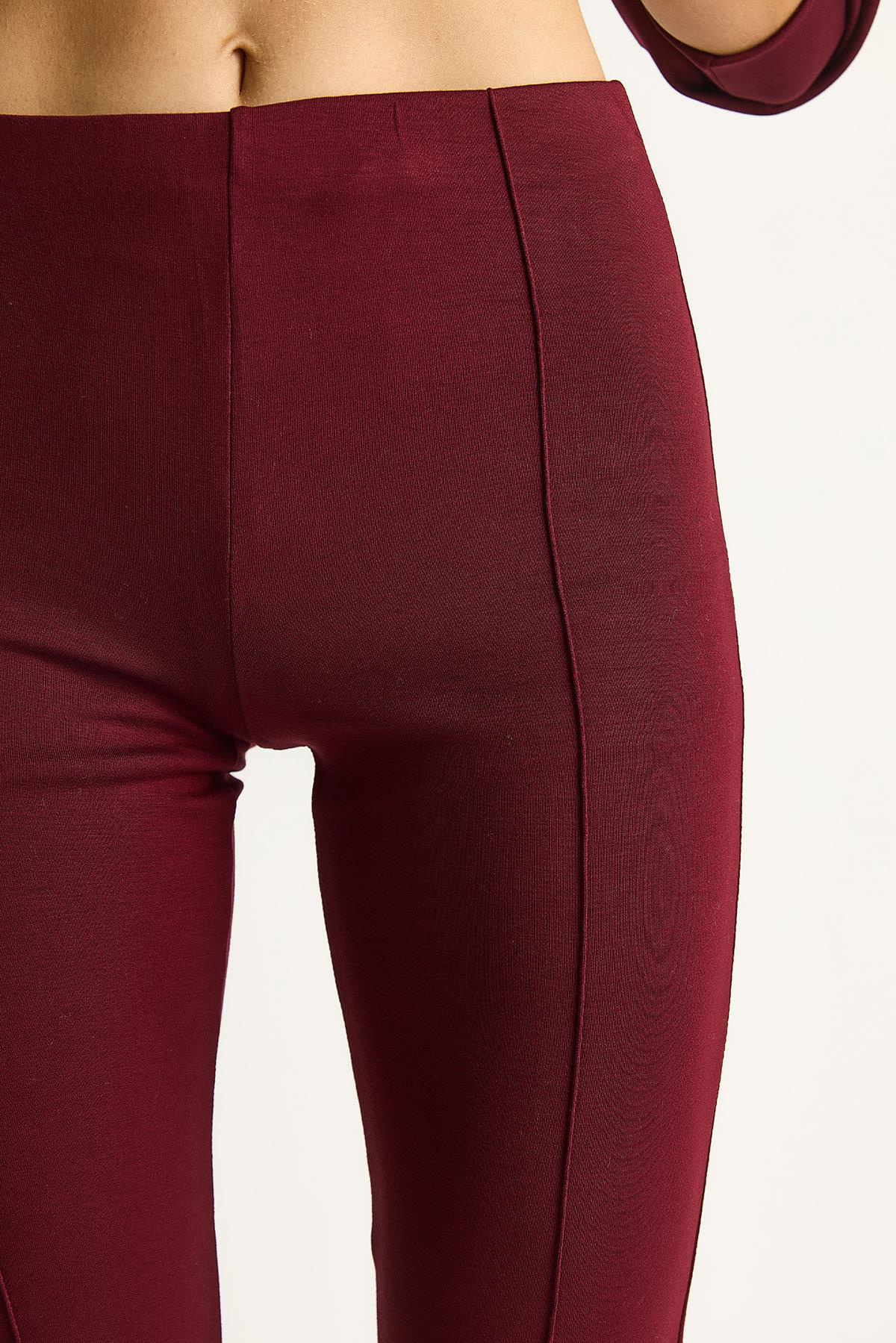 Kadın Yumuşak Dokulu Bisiklet Yaka Oversize Sweat Pantolon Viskon Dalgıç Takım 6819 60283531 - Bordo ALT - ÜST TAKIM modelleri