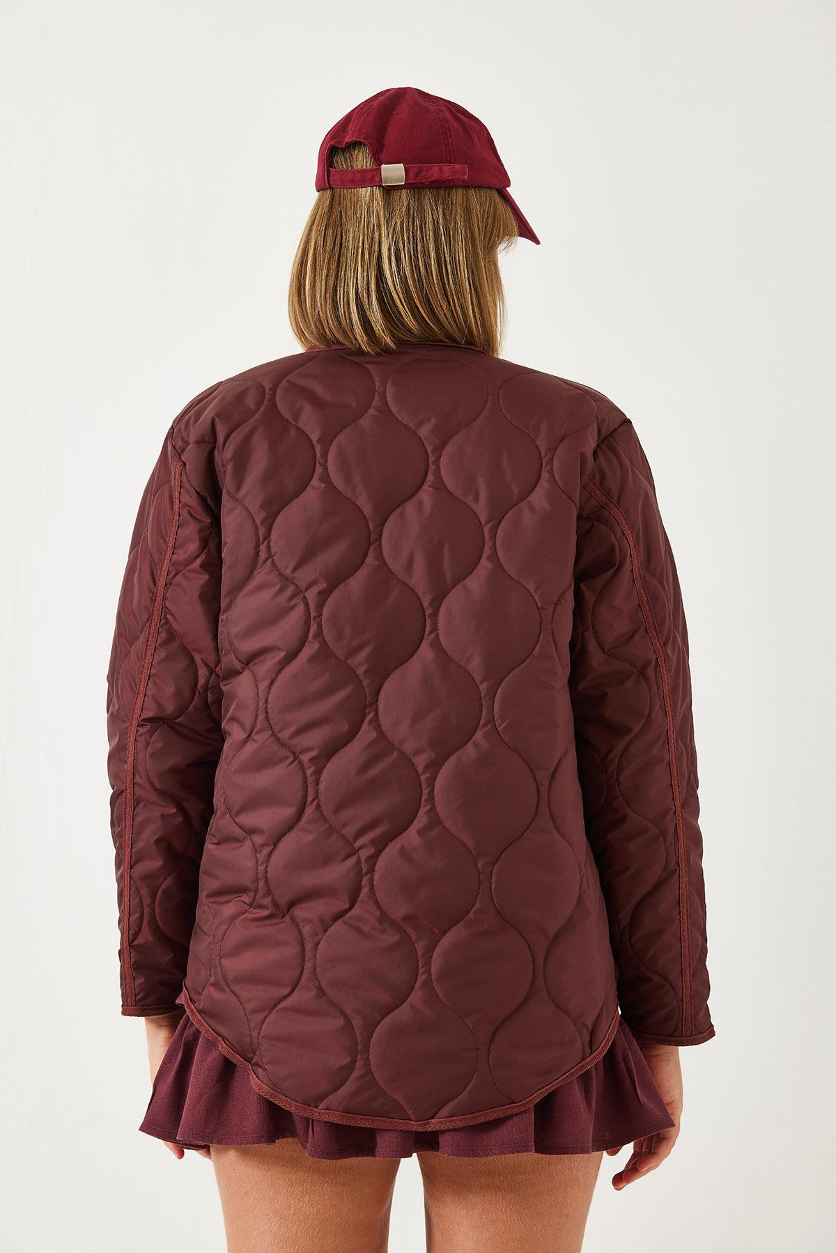 Kapitone Desenli Cepli Mont 60351282 - Bordo