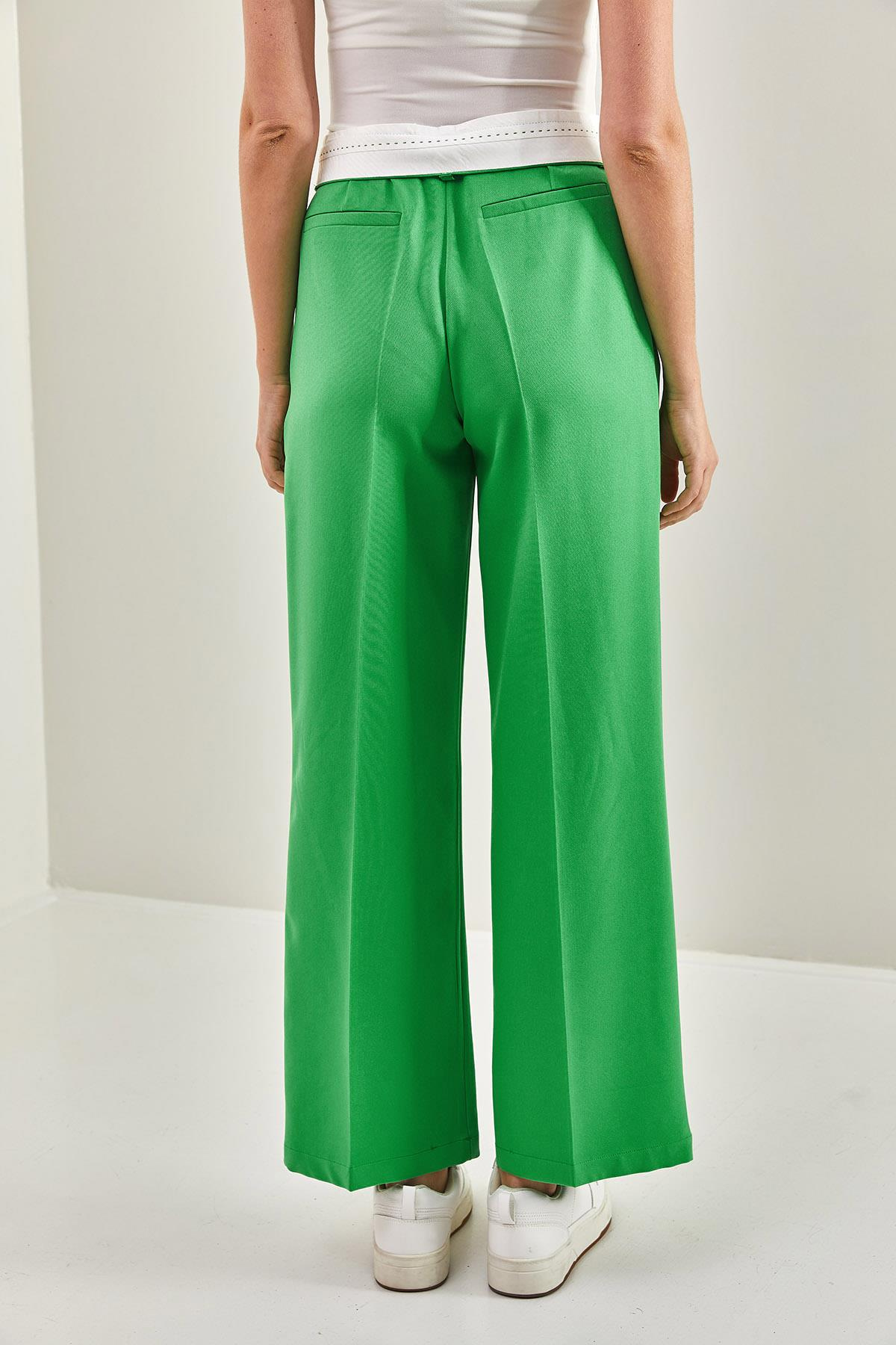 Kemeri Astarlı Pantolon - Yeşil PANTOLON modelleri
