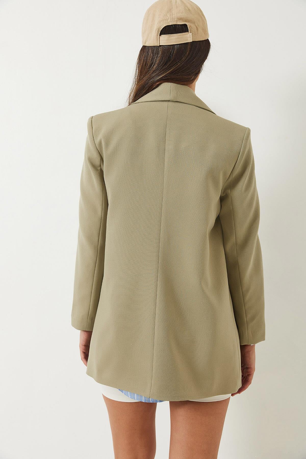 Leopar Astarlı Blazer Ceket 8120 60281001 - Haki