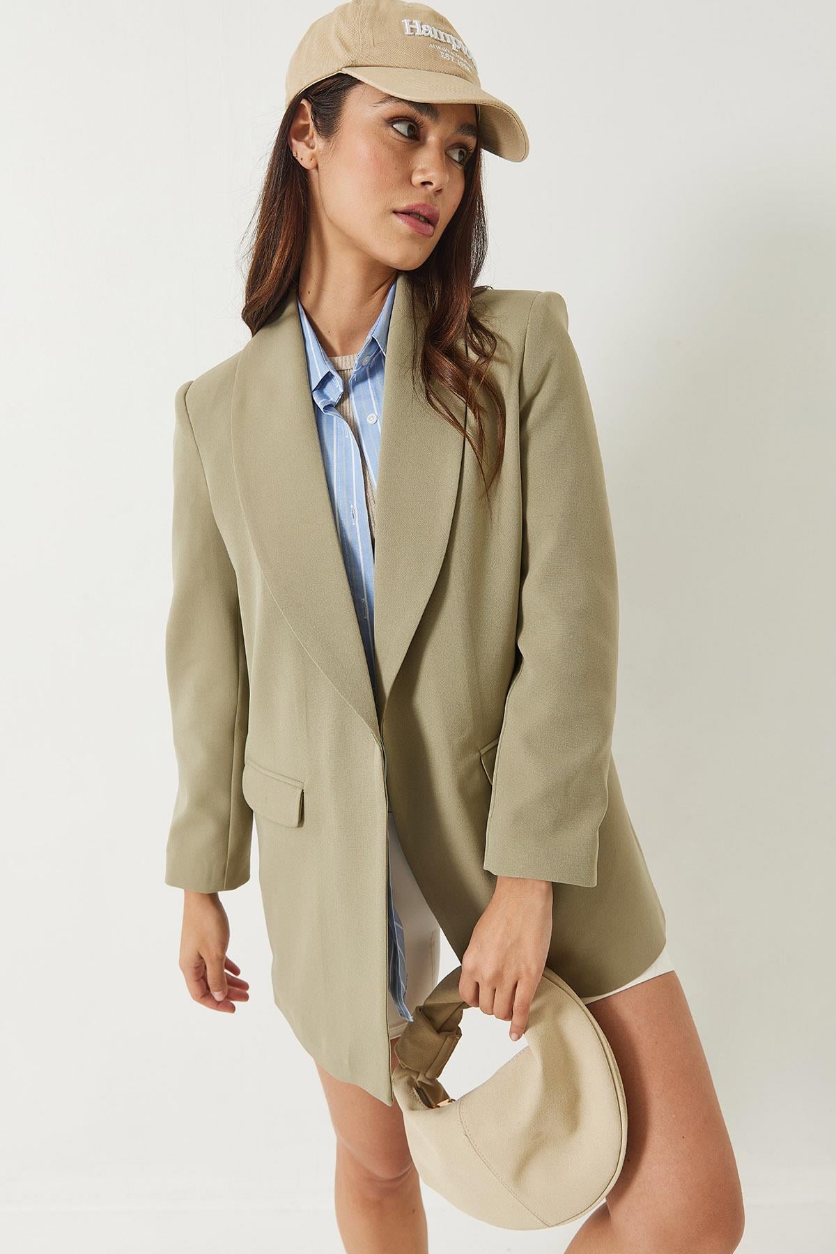 Leopar Astarlı Blazer Ceket 8120 60281001 - Haki