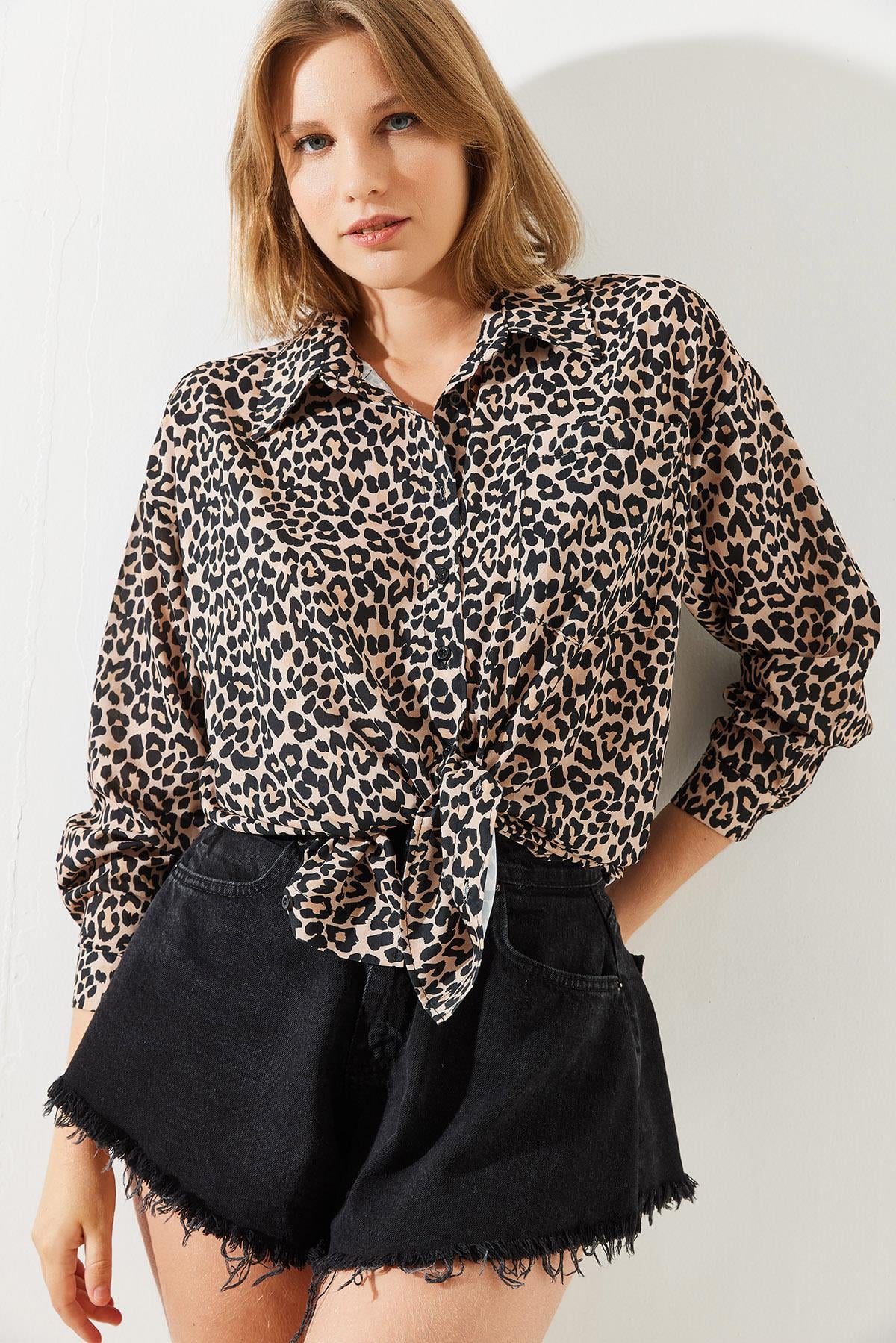 Leopar Desenli Gömlek MBMS008 60501008 - Leopar