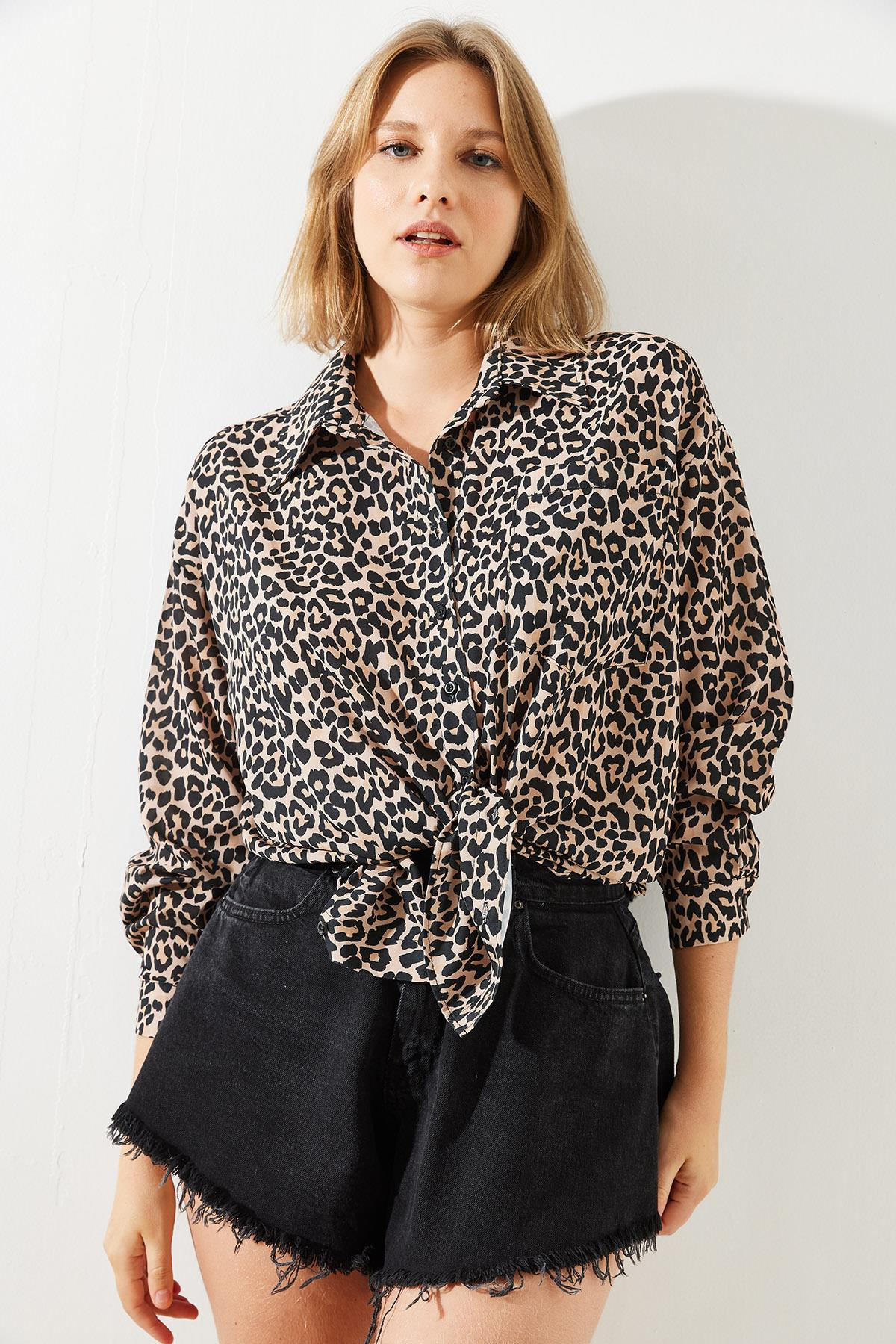Leopar Desenli Gömlek MBMS008 60501008 - Leopar