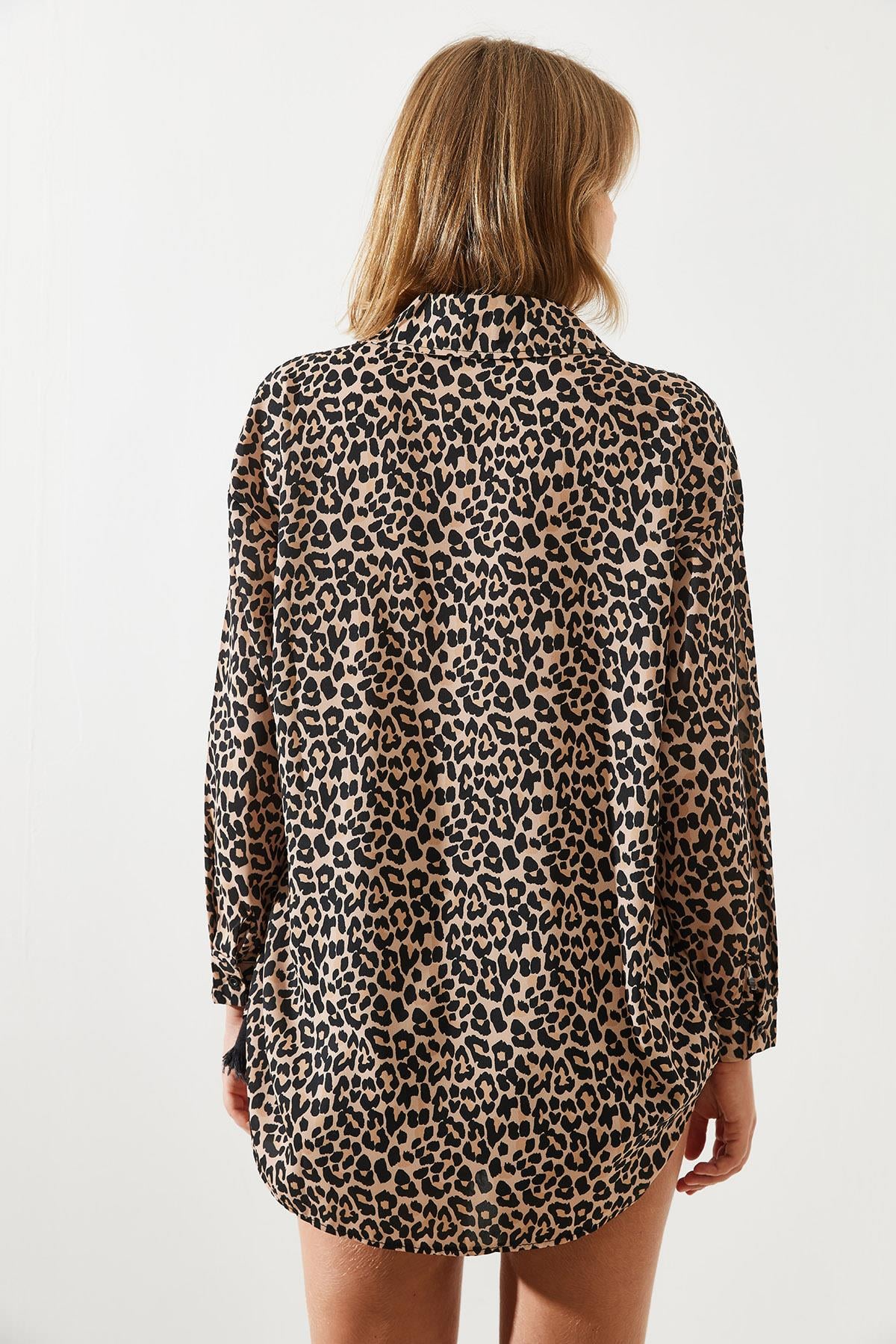 Leopar Desenli Gömlek MBMS008 60501008 - Leopar