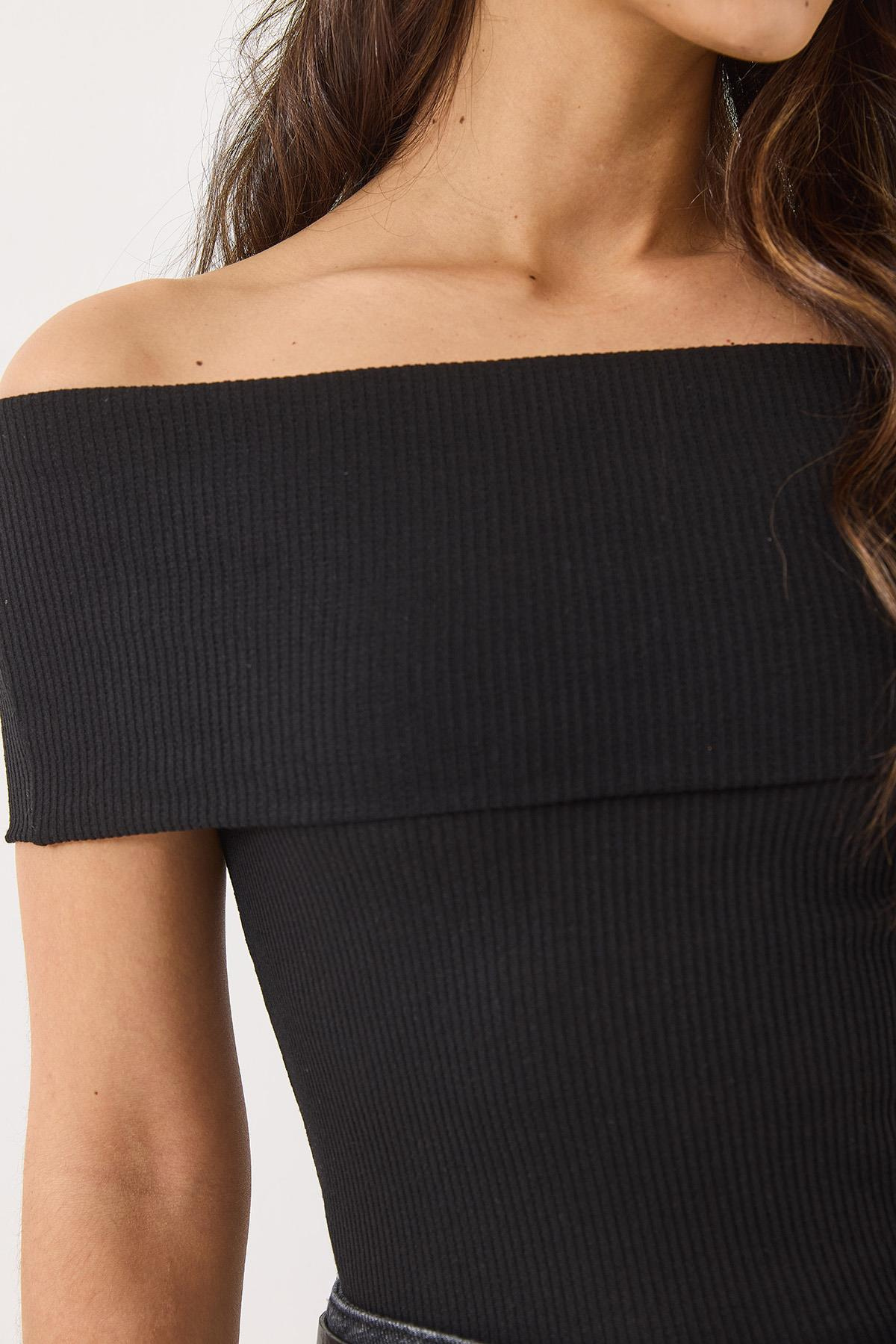 Madonna Yaka Fitilli Basic Bluz 60284012 - Siyah