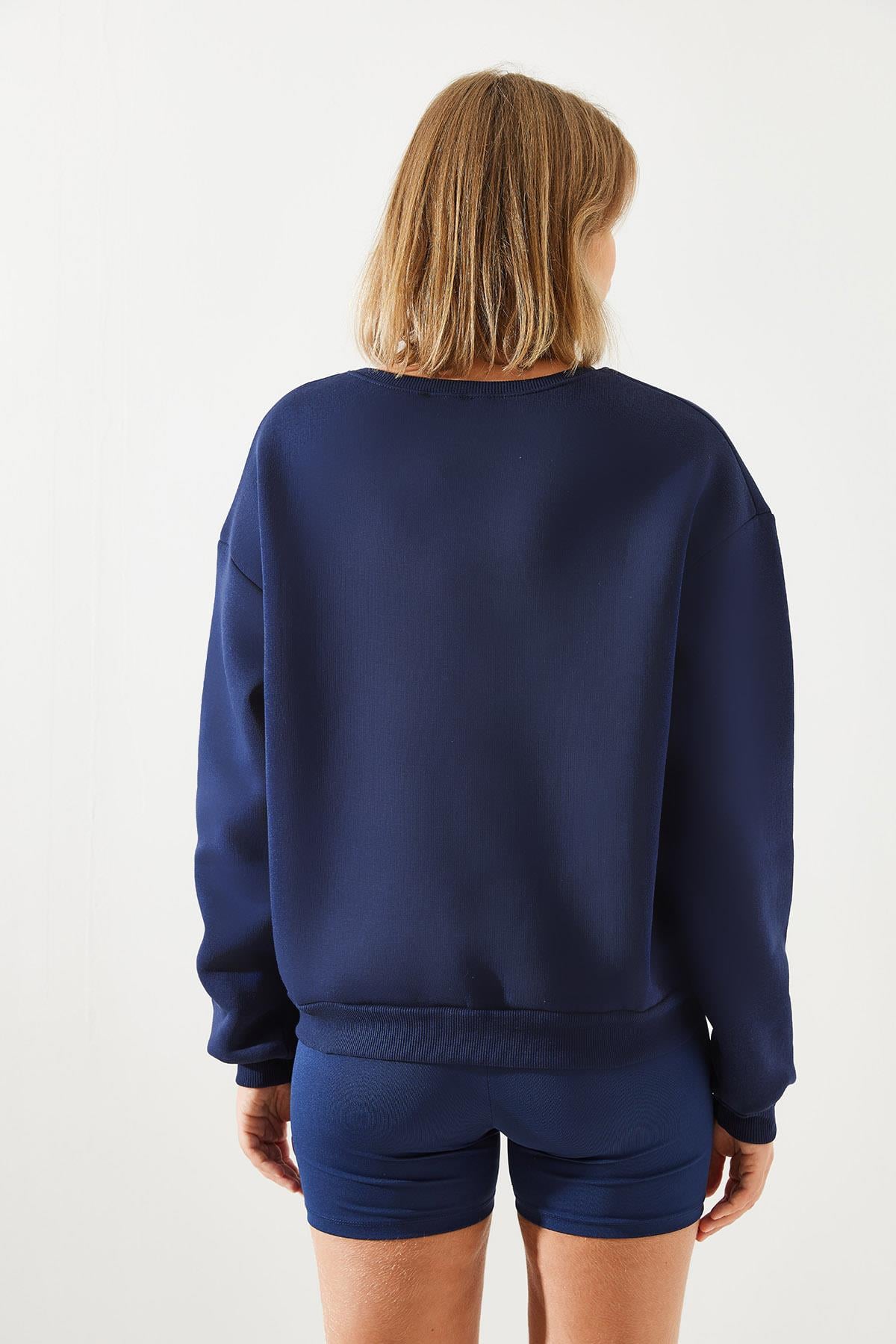 Nakışlı 3 İplik Sweatshirt 60251800 - Lacivert SWEATSHİRT modelleri
