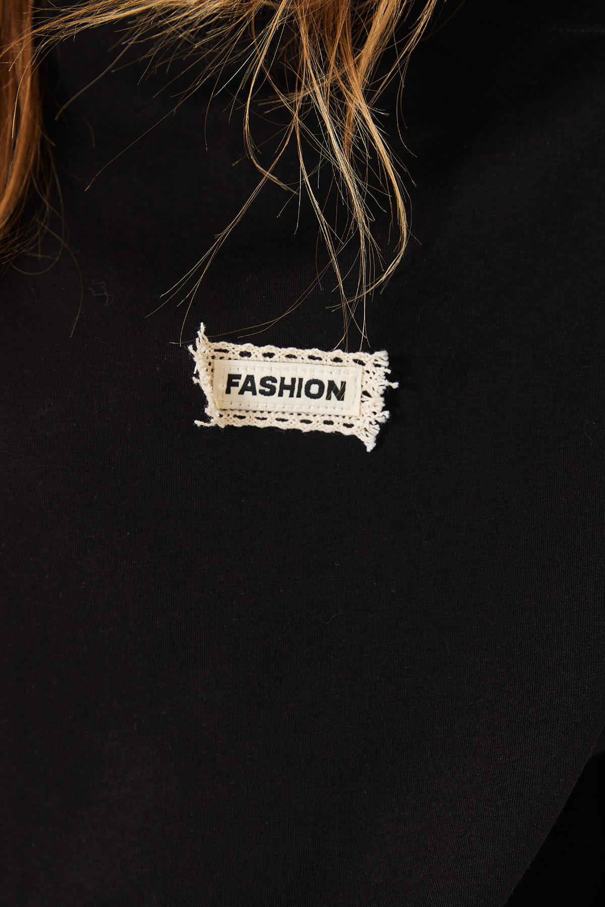 Nervür Dikişli Düşük Kol Basic T-Shirt 60602022 - Siyah