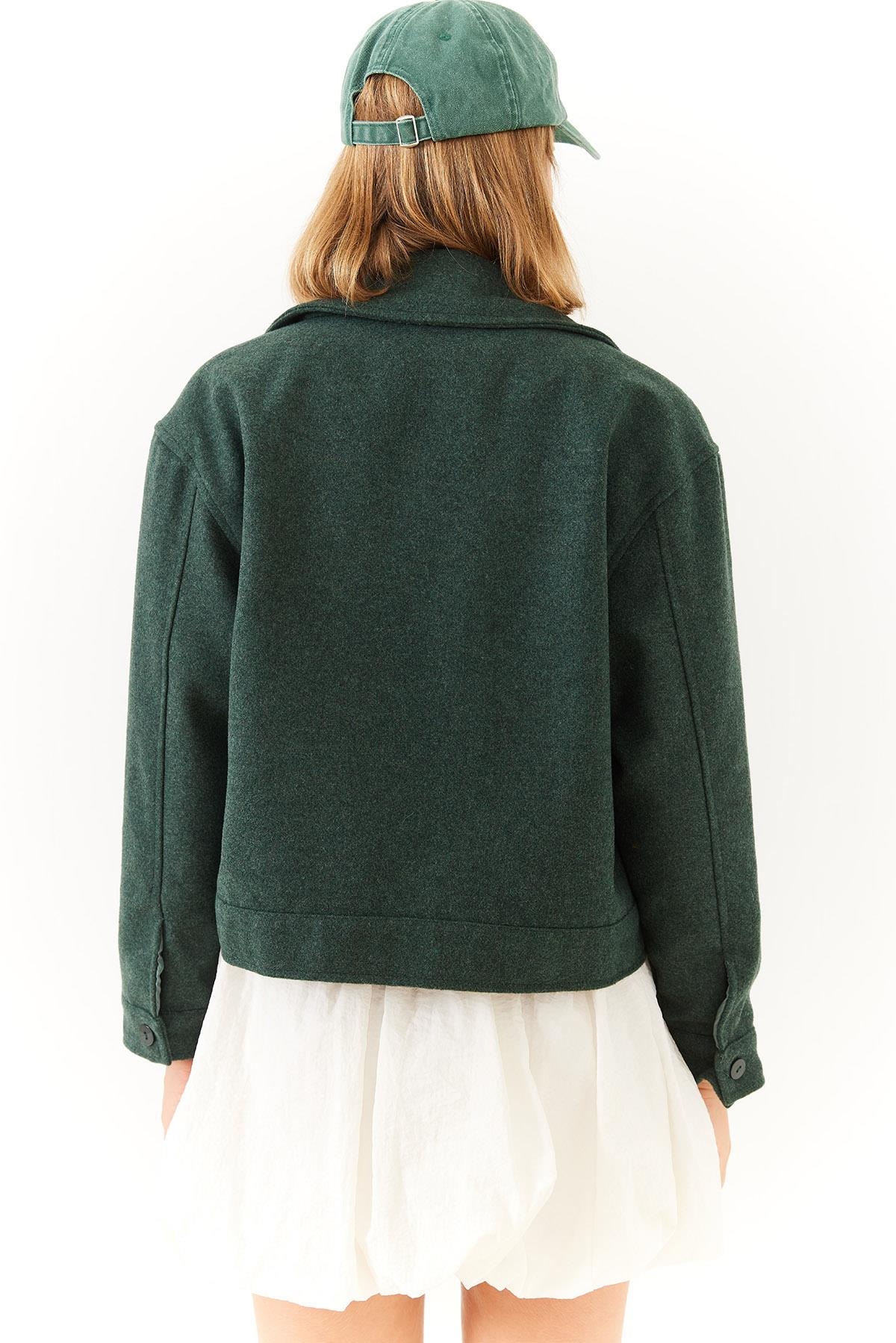 Yumuşak Kaşe Crop Ceket MBMS013 60501013 - Haki