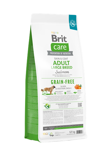 Brit Care Deri Ve Tüy Hassasiyeti Olan, Büyük Irk Yetişkin Köpekler İçin, Tahılsız, Somonlu Kuru Mama 12 kg