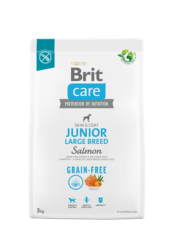 Brit Care Deri Ve Tüy Hassasiyeti Olan Büyük Irk Genç Köpekler İçin, Tahılsız, Somonlu Kuru Mama 3 kg