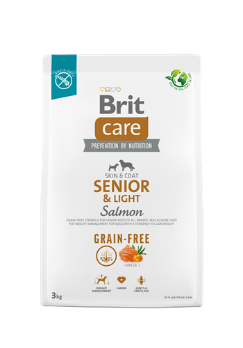 Brit Care Kilo Kontrolü Ve Deri - Tüy Hassasiyeti Olan Yaşlı Köpekler İçin, Tahılsız, Somonlu Kuru Mama 3 kg